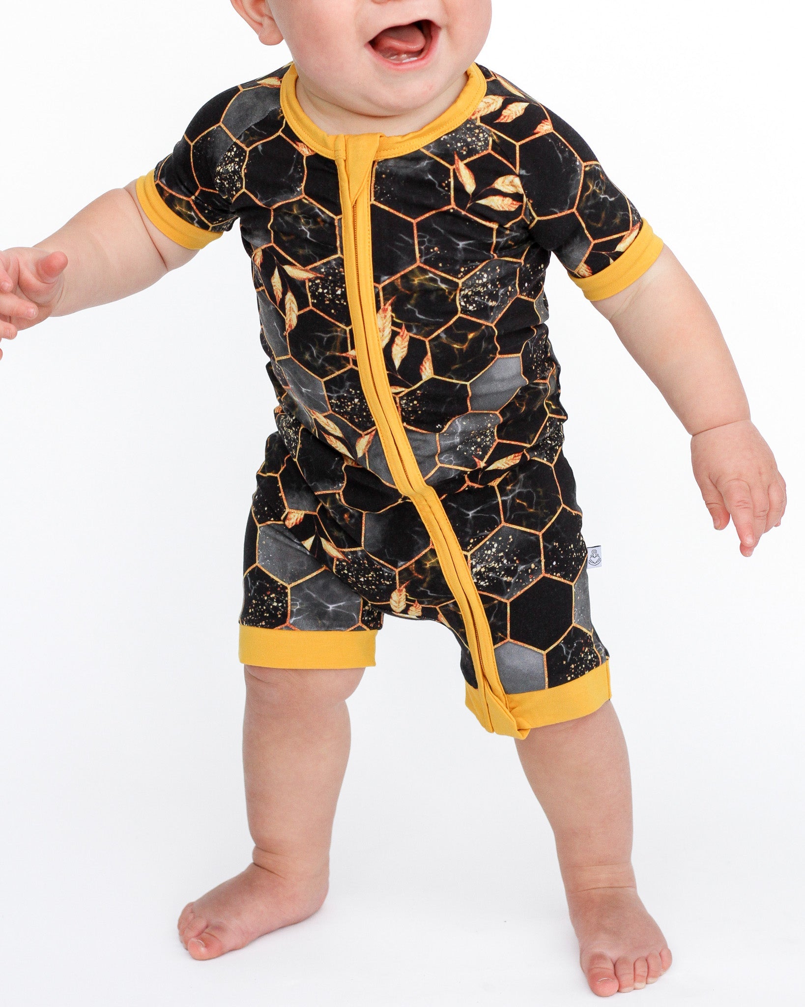 Midnight Honey | Bamboo Shorty Zipper Romper - Baby, Infant & Toddler