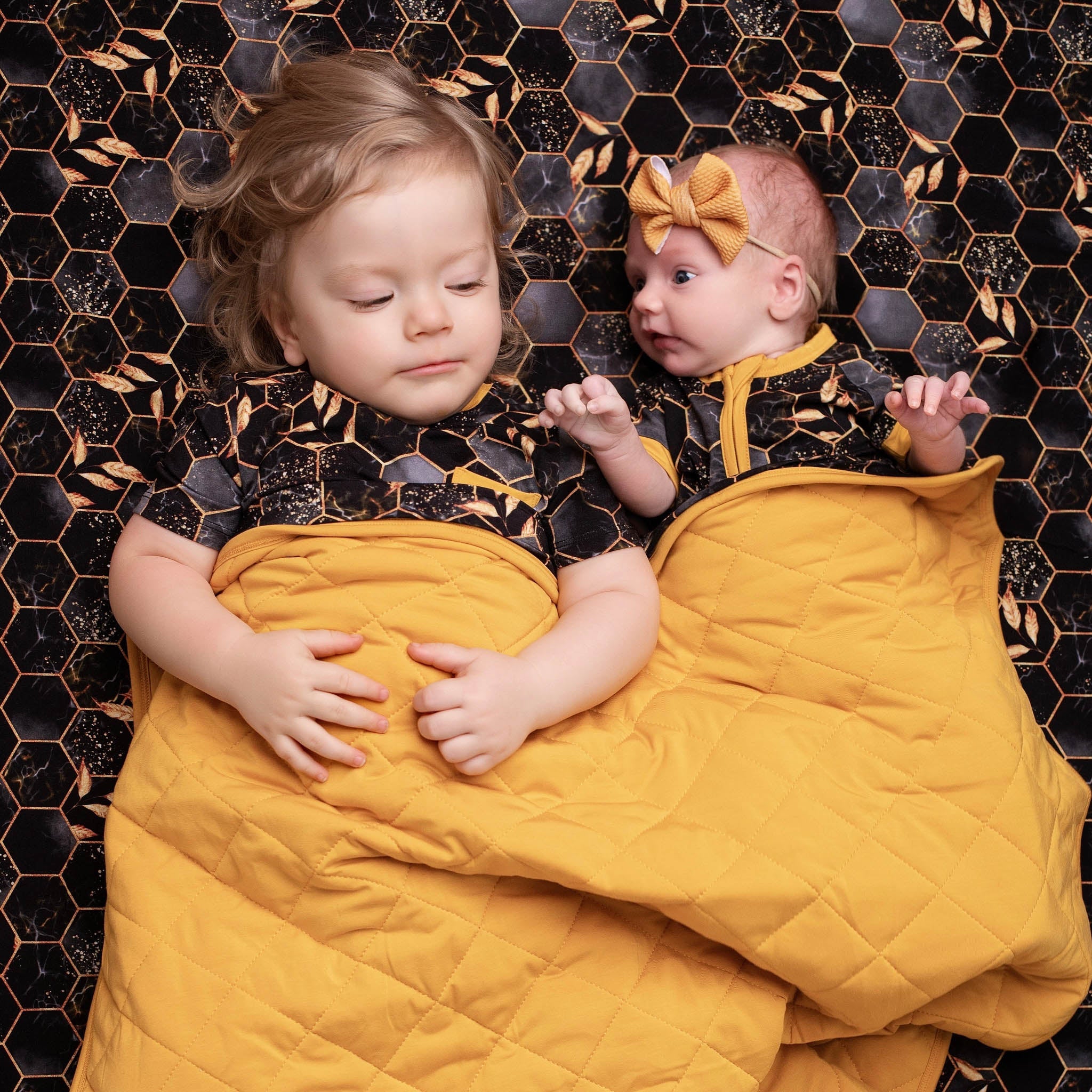 Midnight Honey | Mini Quilted Bamboo Baby Blanket