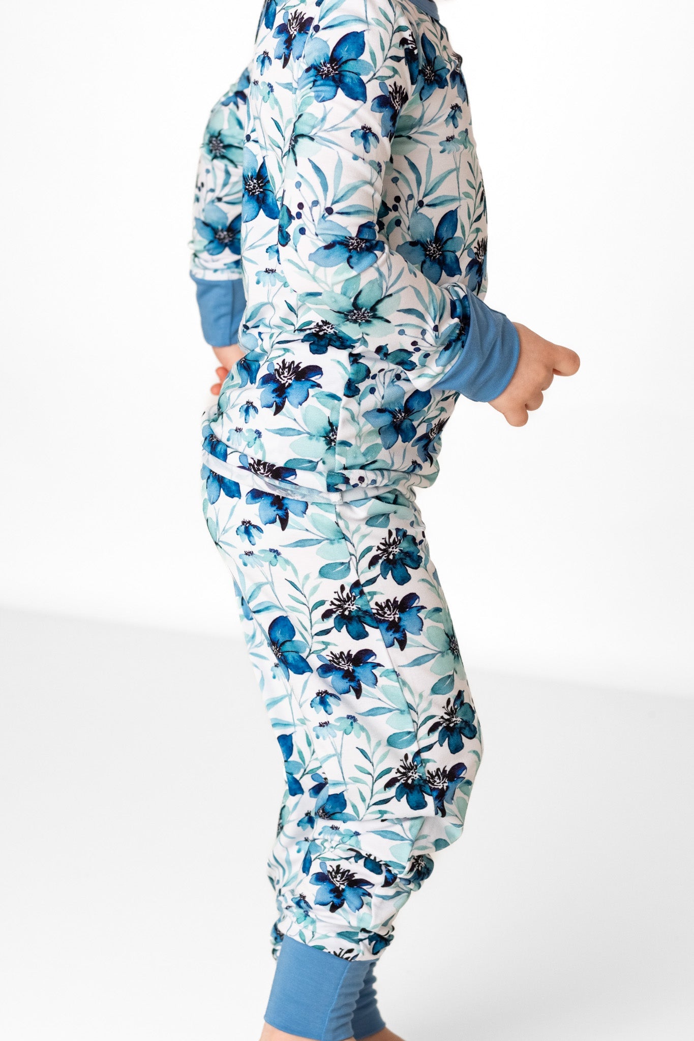 Azure Petals | Two-piece Bamboo Long Sleeve Toddler & Kids Pajamas