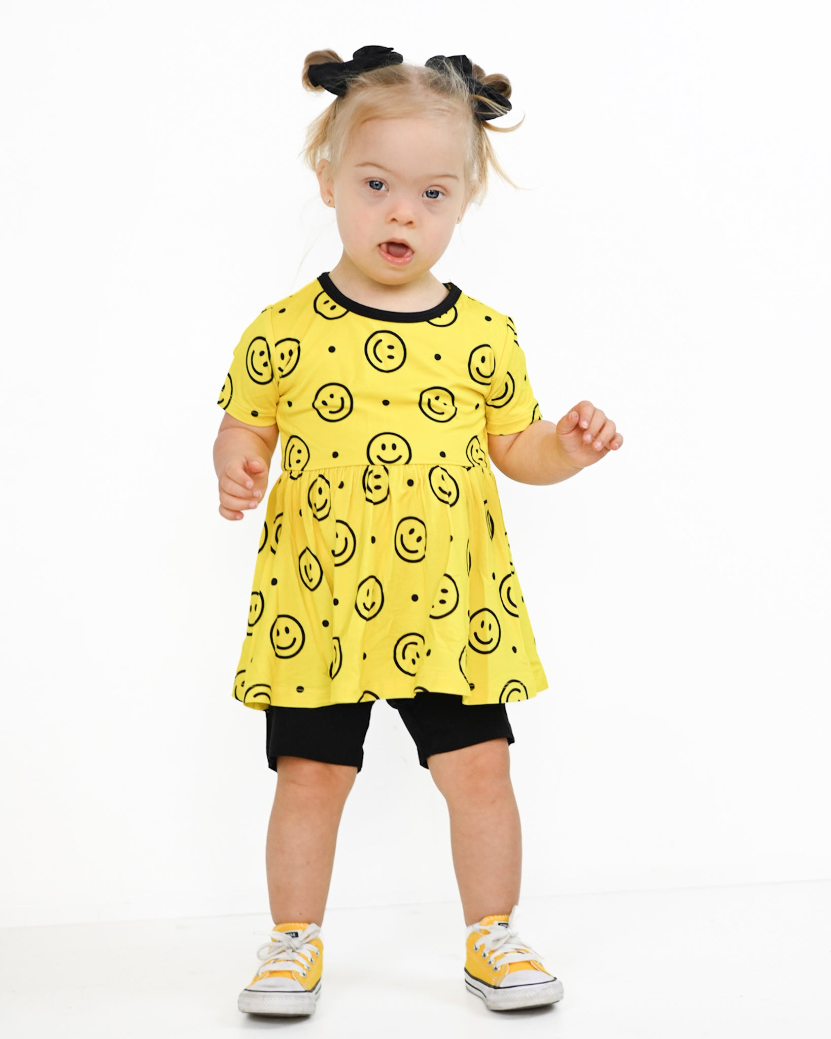 Happy Smiles | Bamboo Toddler & Girls Peplum Top & Shorts Set