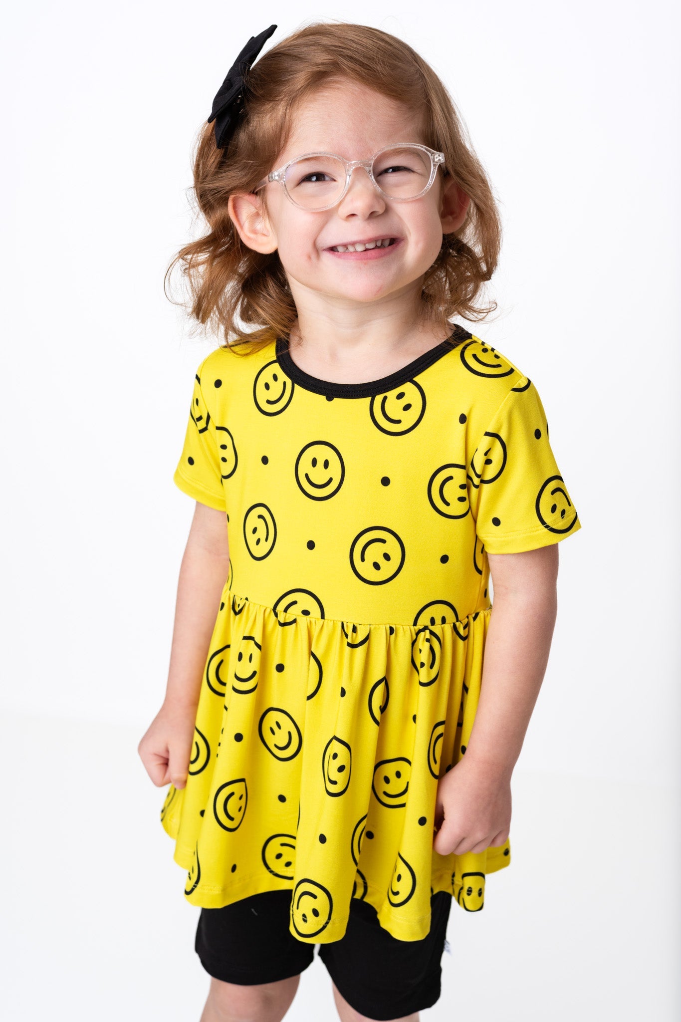 Happy Smiles | Bamboo Toddler & Girls Peplum Top & Shorts Set