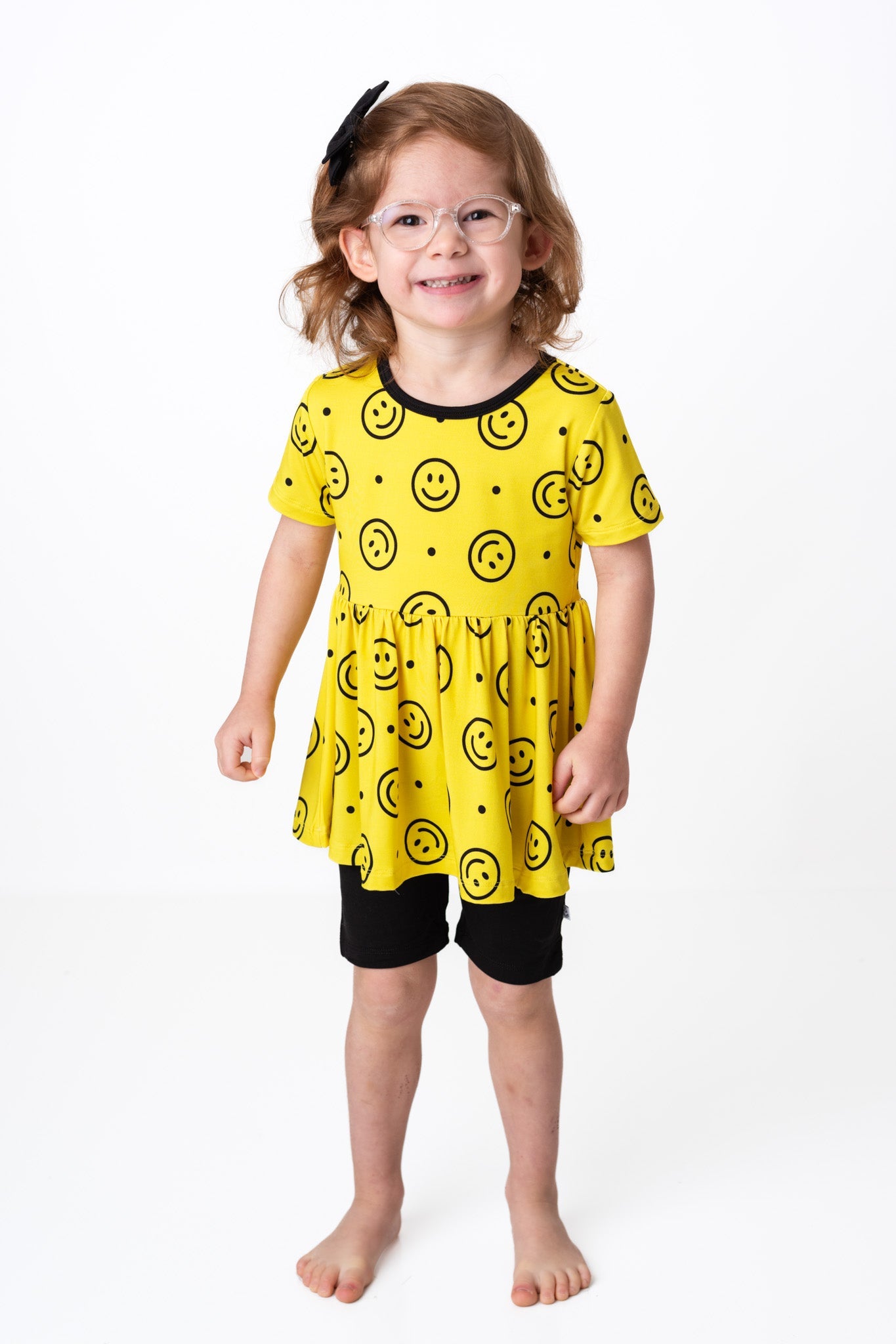 Happy Smiles | Bamboo Toddler & Girls Peplum Top & Shorts Set