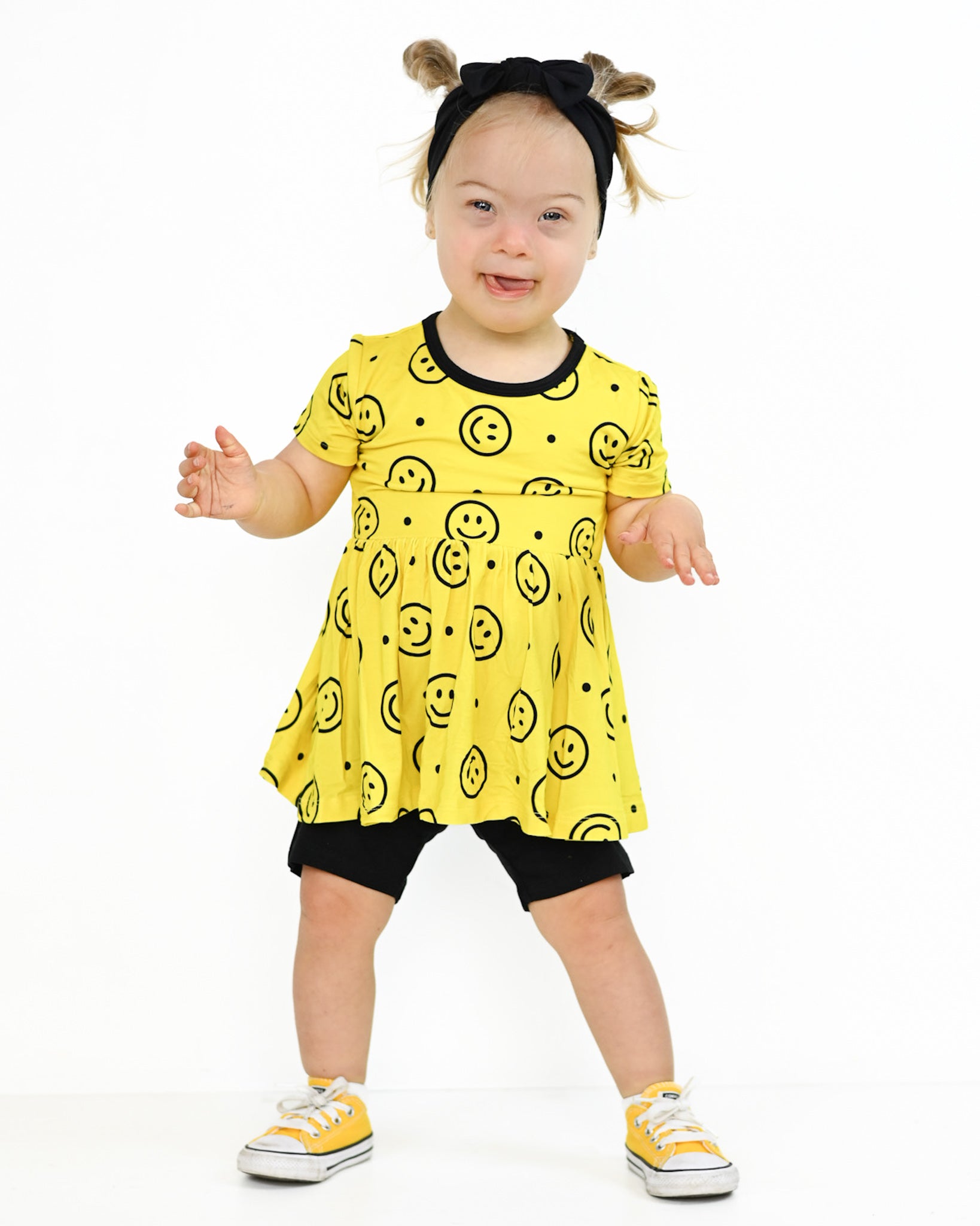 Happy Smiles | Bamboo Toddler & Girls Peplum Top & Shorts Set