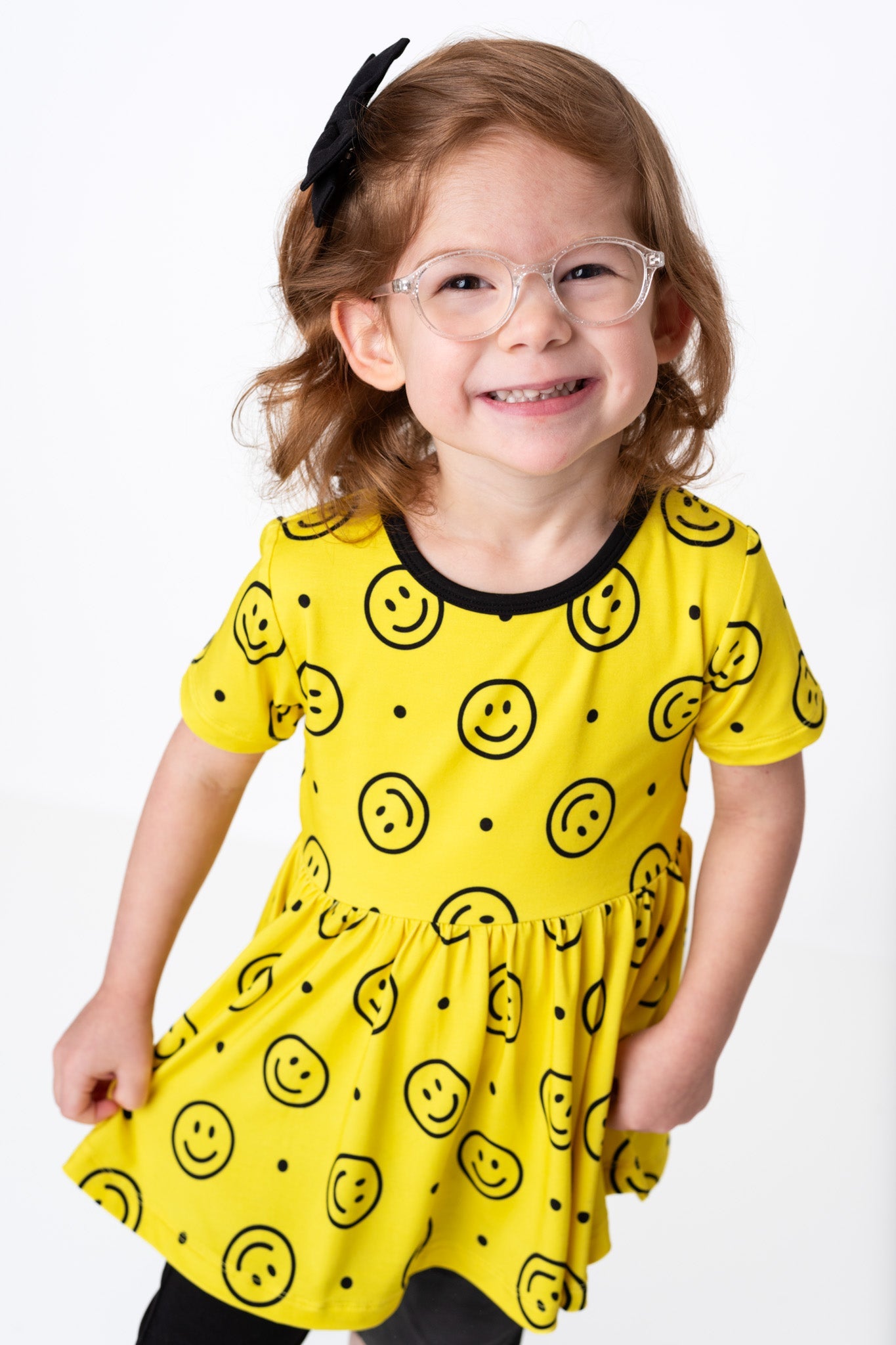Happy Smiles | Bamboo Toddler & Girls Peplum Top & Shorts Set