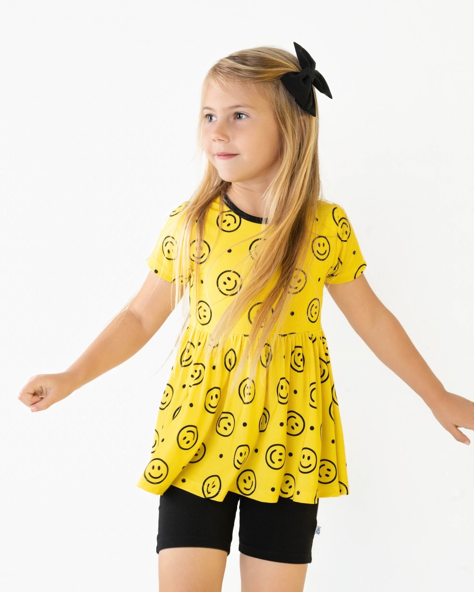 Happy Smiles | Bamboo Toddler & Girls Peplum Top & Shorts Set
