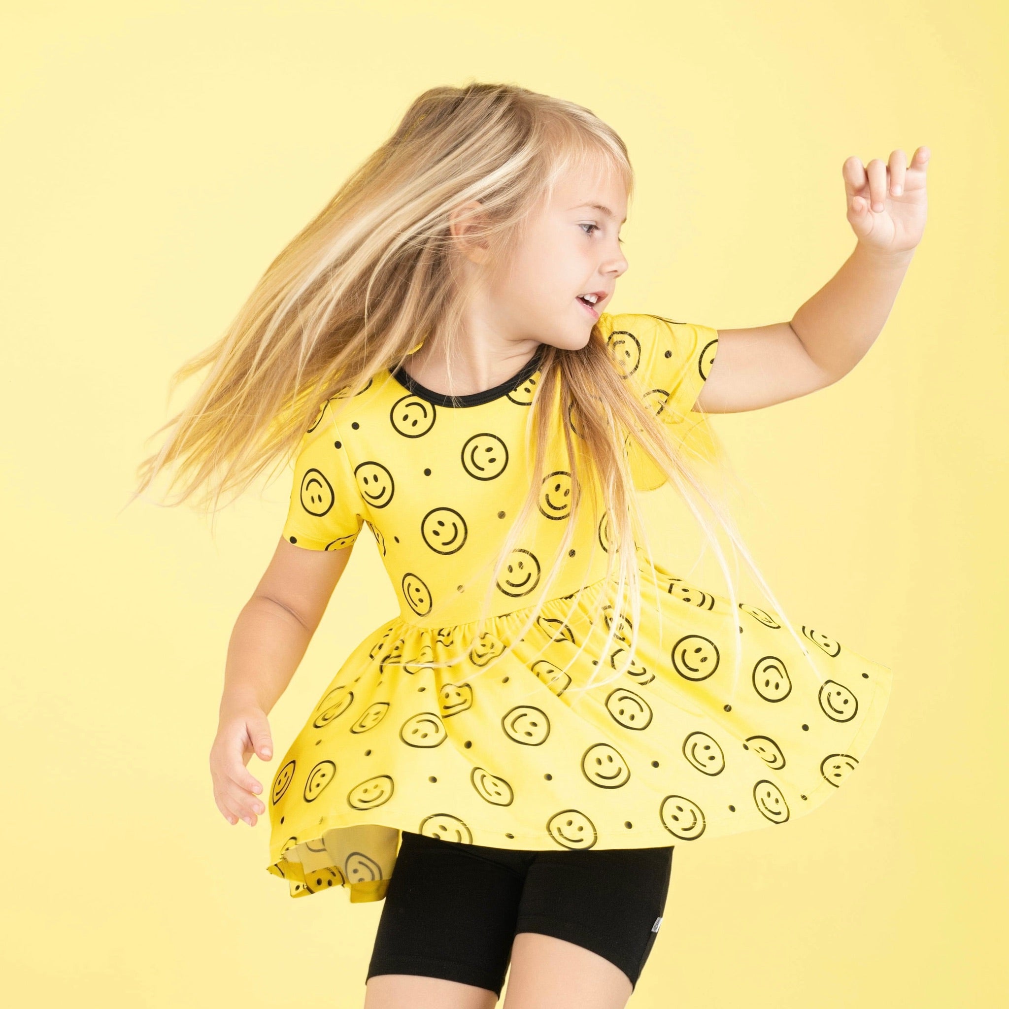 Happy Smiles | Bamboo Toddler & Girls Peplum Top & Shorts Set