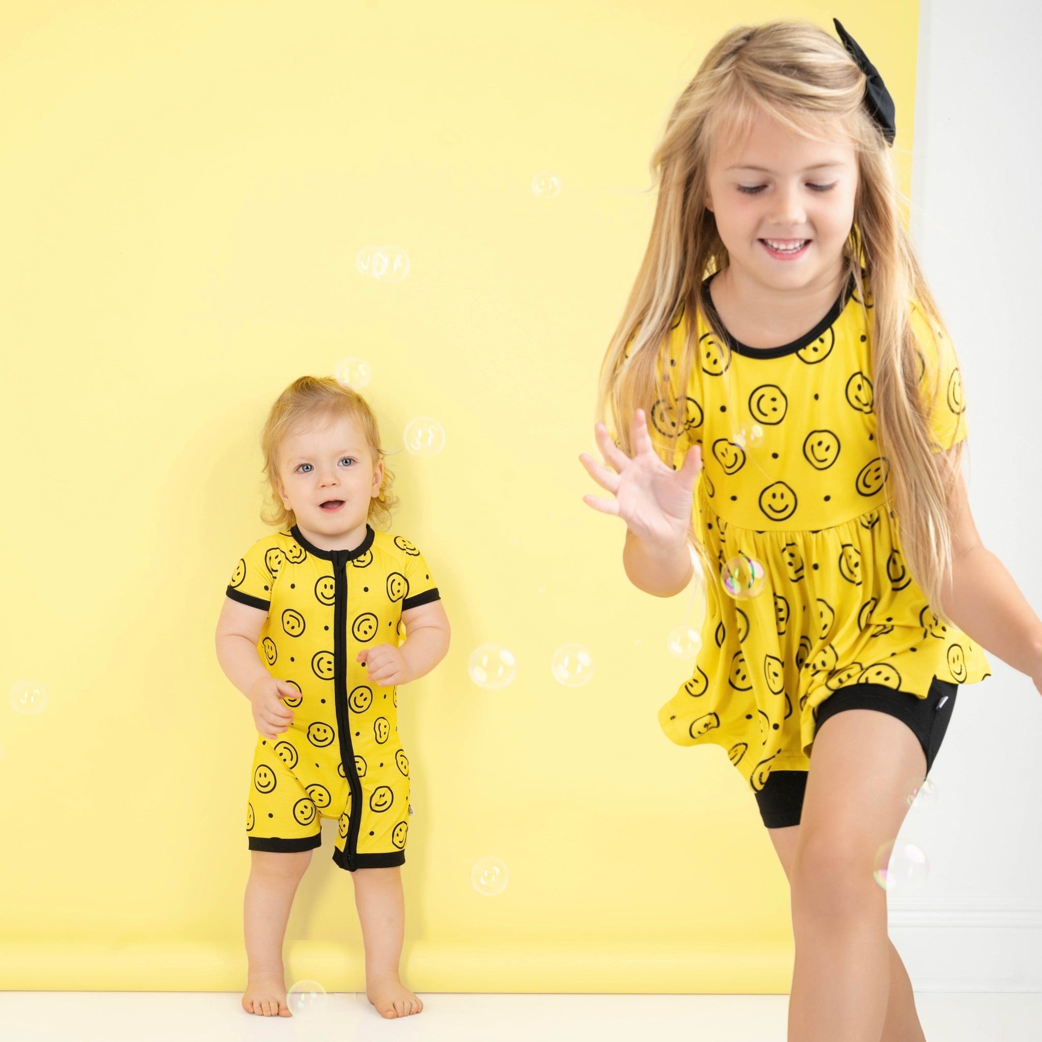 Happy Smiles | Bamboo Toddler & Girls Peplum Top & Shorts Set