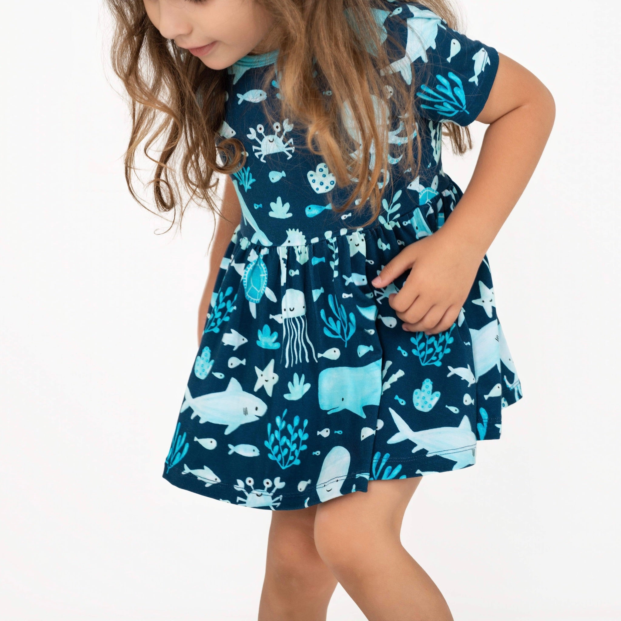 Ocean Pals | Bamboo Toddler & Girls Peplum Top & Shorts Set