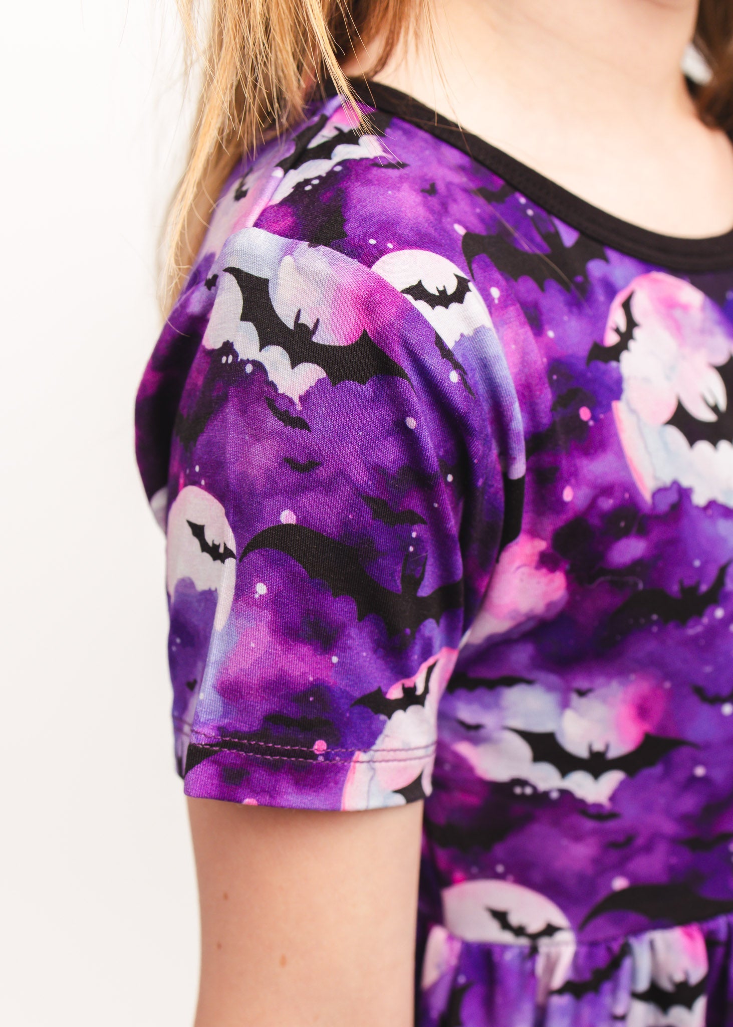 Halloween | Twilight Bats | Bamboo Toddler & Girls Peplum Top & Leggings Set