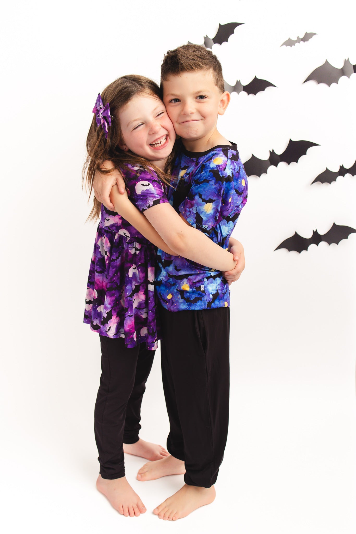 Halloween | Midnight Bats | Bamboo Toddler & Kids Pocket Tee & Jogger Pants Set