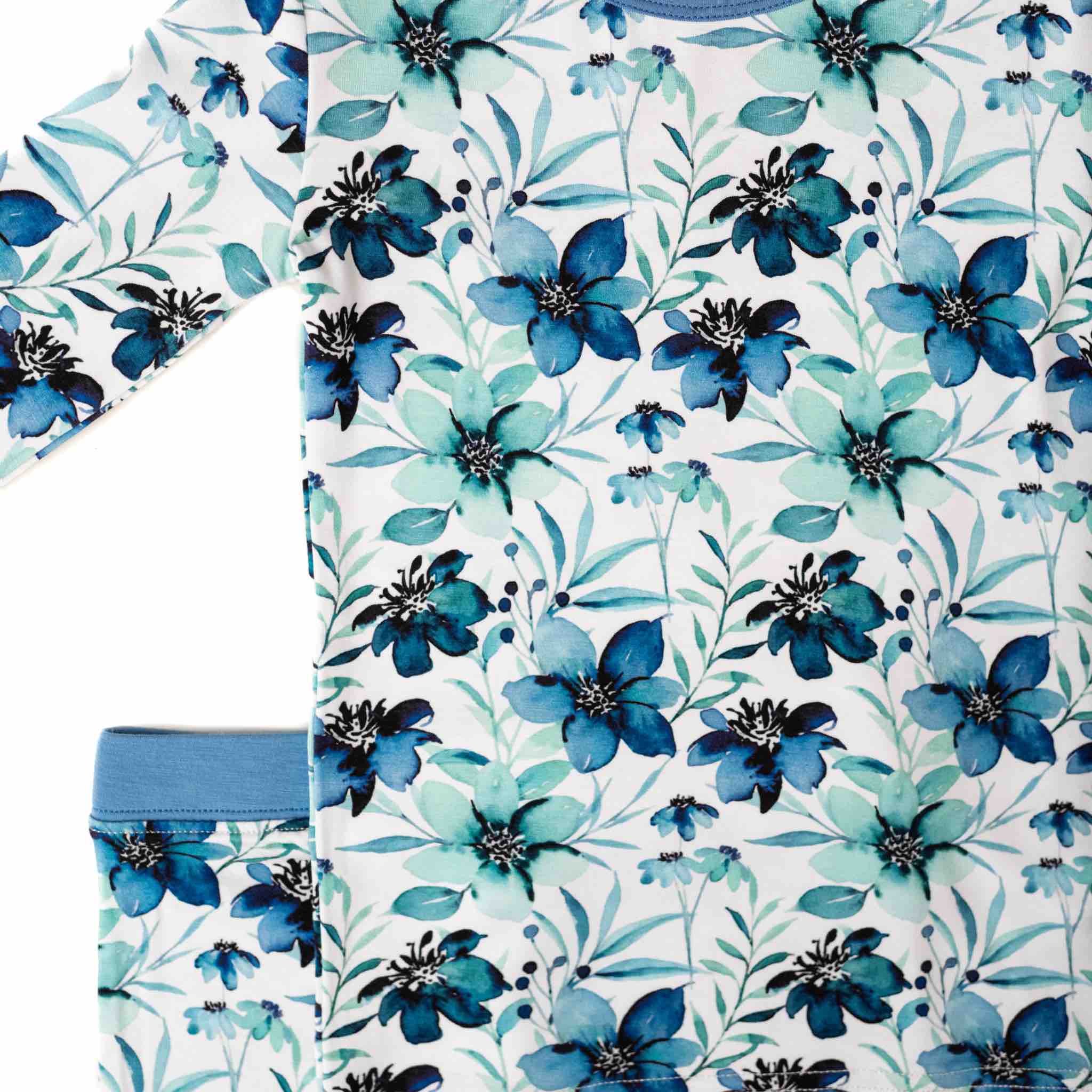Azure Petals | Two-piece Bamboo Long Sleeve Toddler & Kids Pajamas
