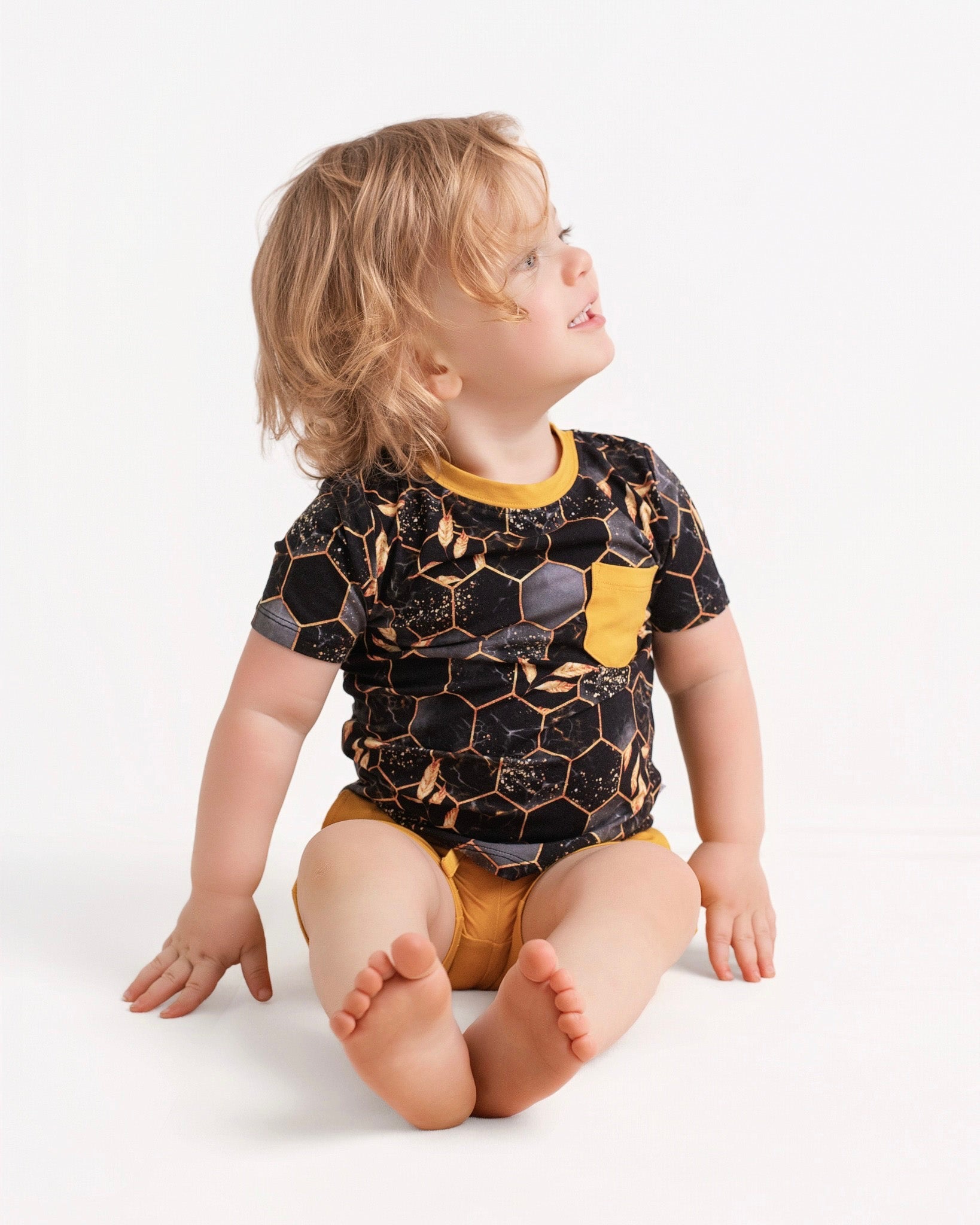 Midnight Honey | Bamboo Toddler & Kids Pocket Tee & Shorts Set
