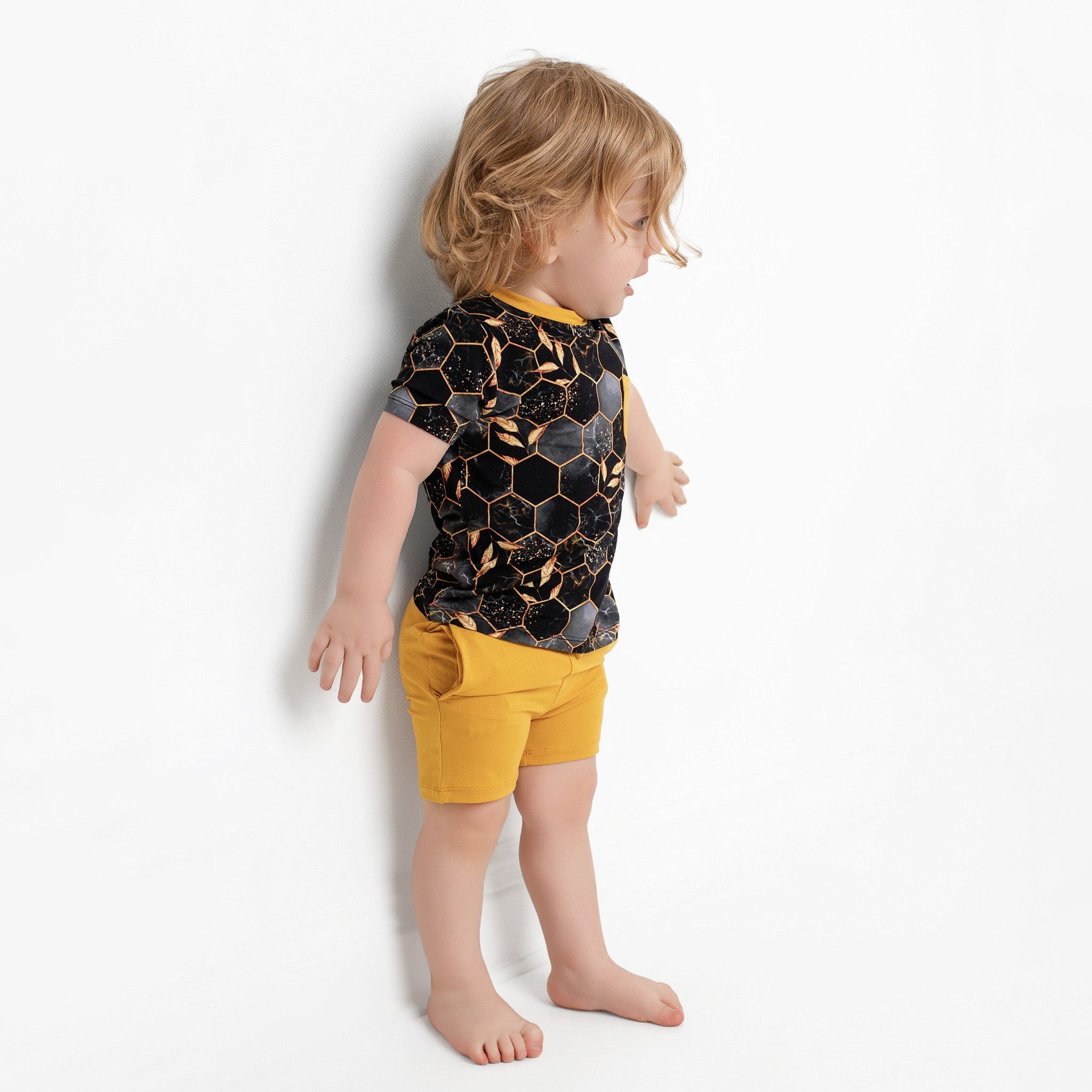Midnight Honey | Bamboo Toddler & Kids Pocket Tee & Shorts Set