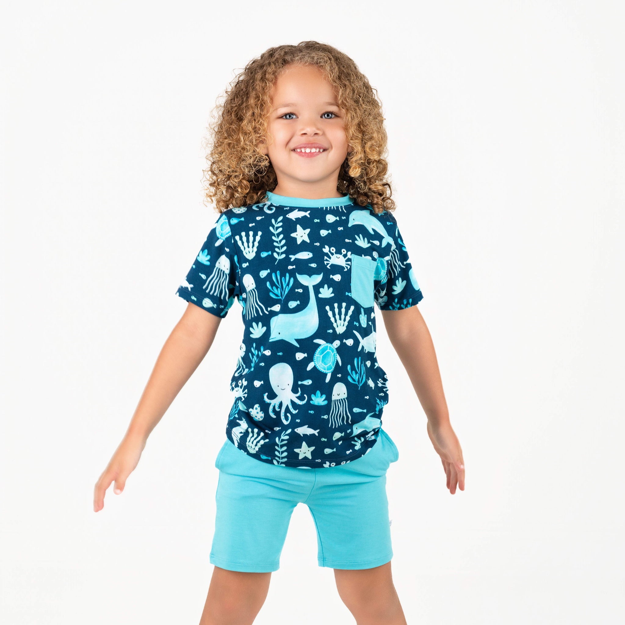 Ocean Pals | Bamboo Toddler & Kids Pocket Tee & Shorts Set
