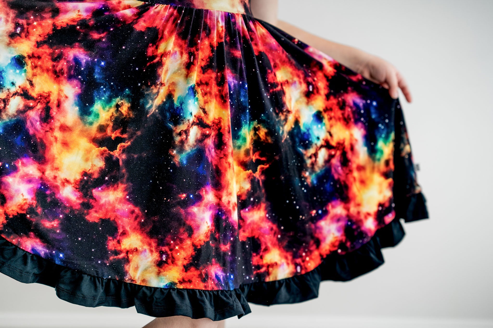 Cosmic Nebula | Toddler & Girls Bamboo Ruffle Twirl Dress