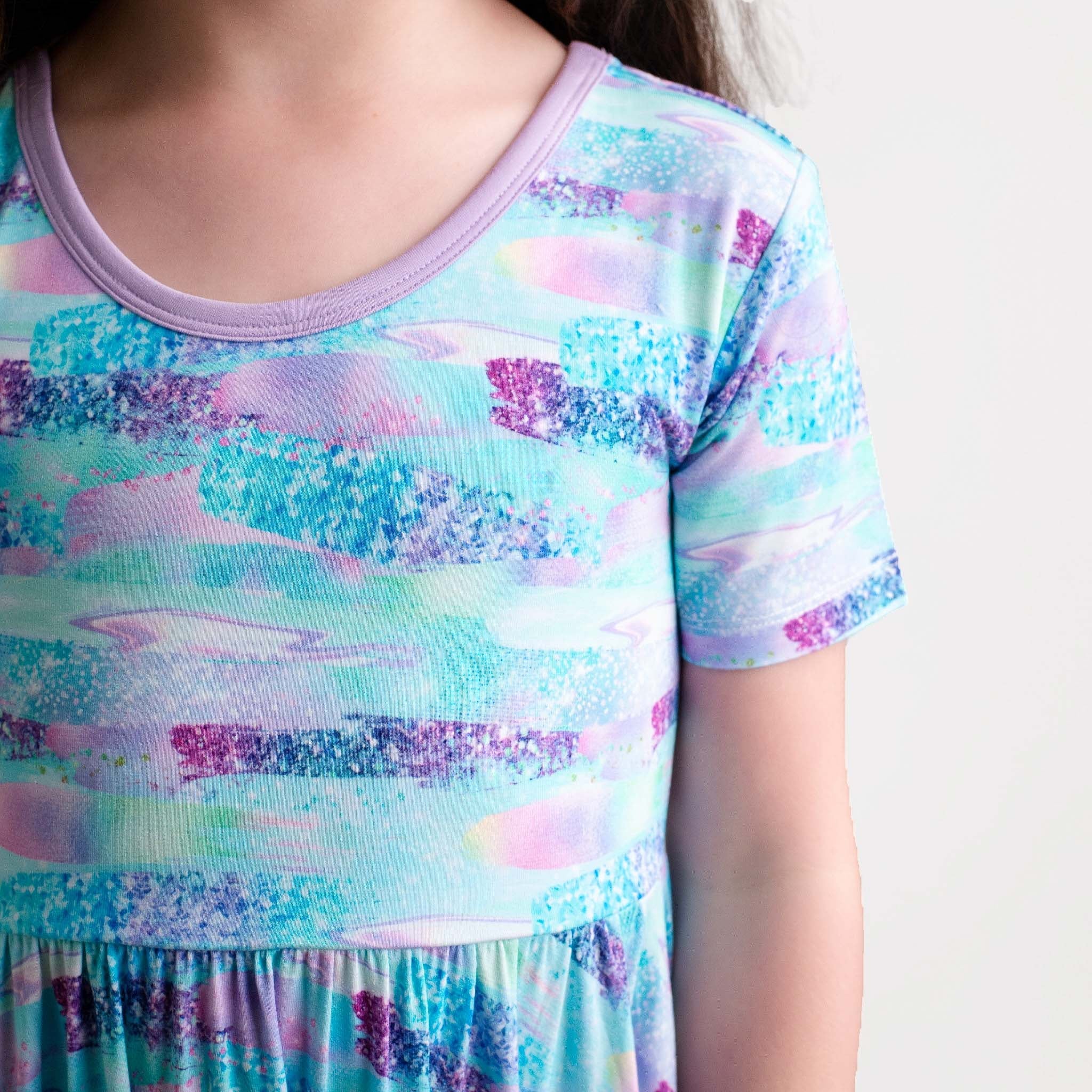 Mermaid Glitter | Toddler & Girls Bamboo Ruffle Twirl Dress