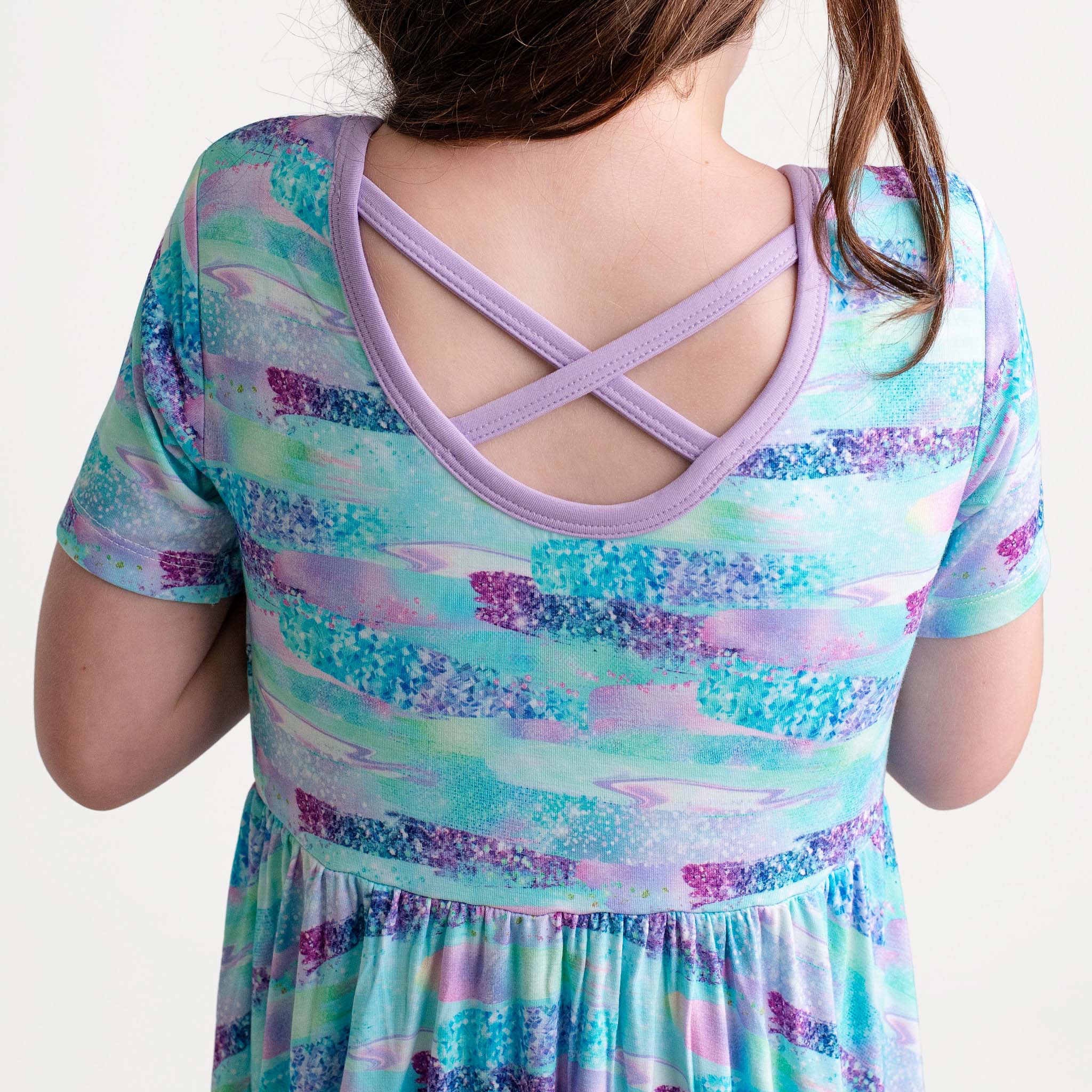 Mermaid Glitter | Toddler & Girls Bamboo Ruffle Twirl Dress