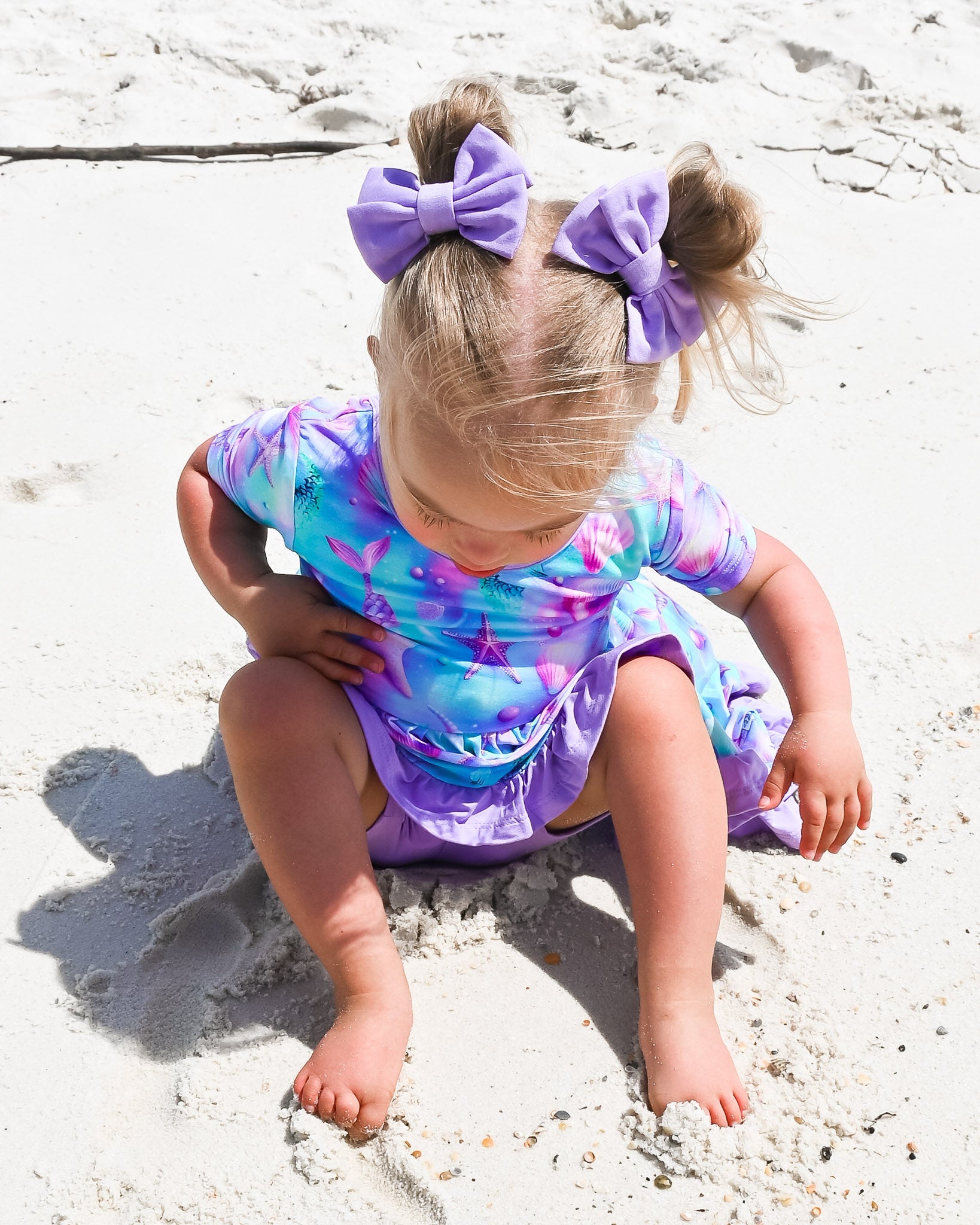 Magical Mermaid Shells | Toddler & Girls Bamboo Ruffle Twirl Dress & Shorts