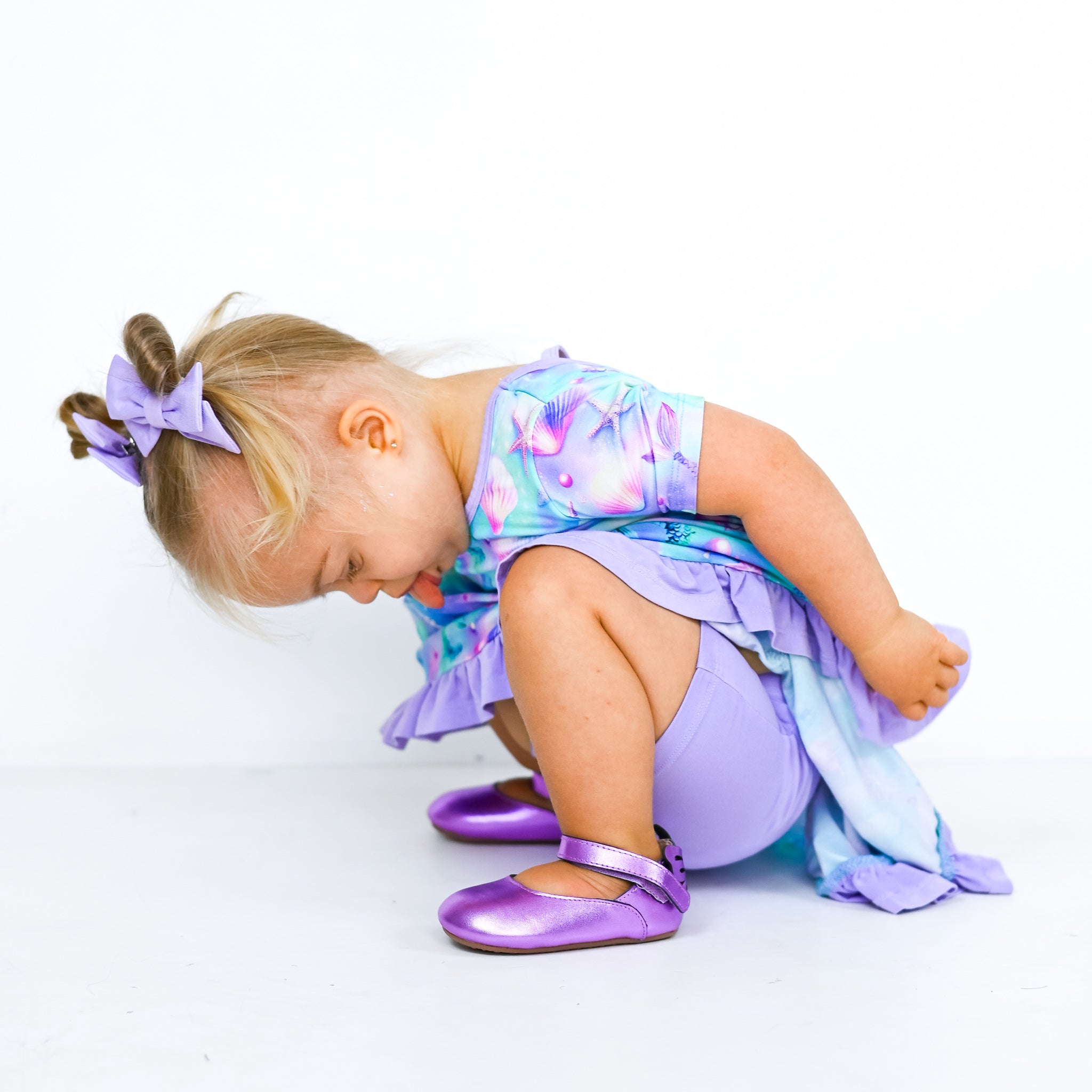Magical Mermaid Shells | Toddler & Girls Bamboo Ruffle Twirl Dress & Shorts
