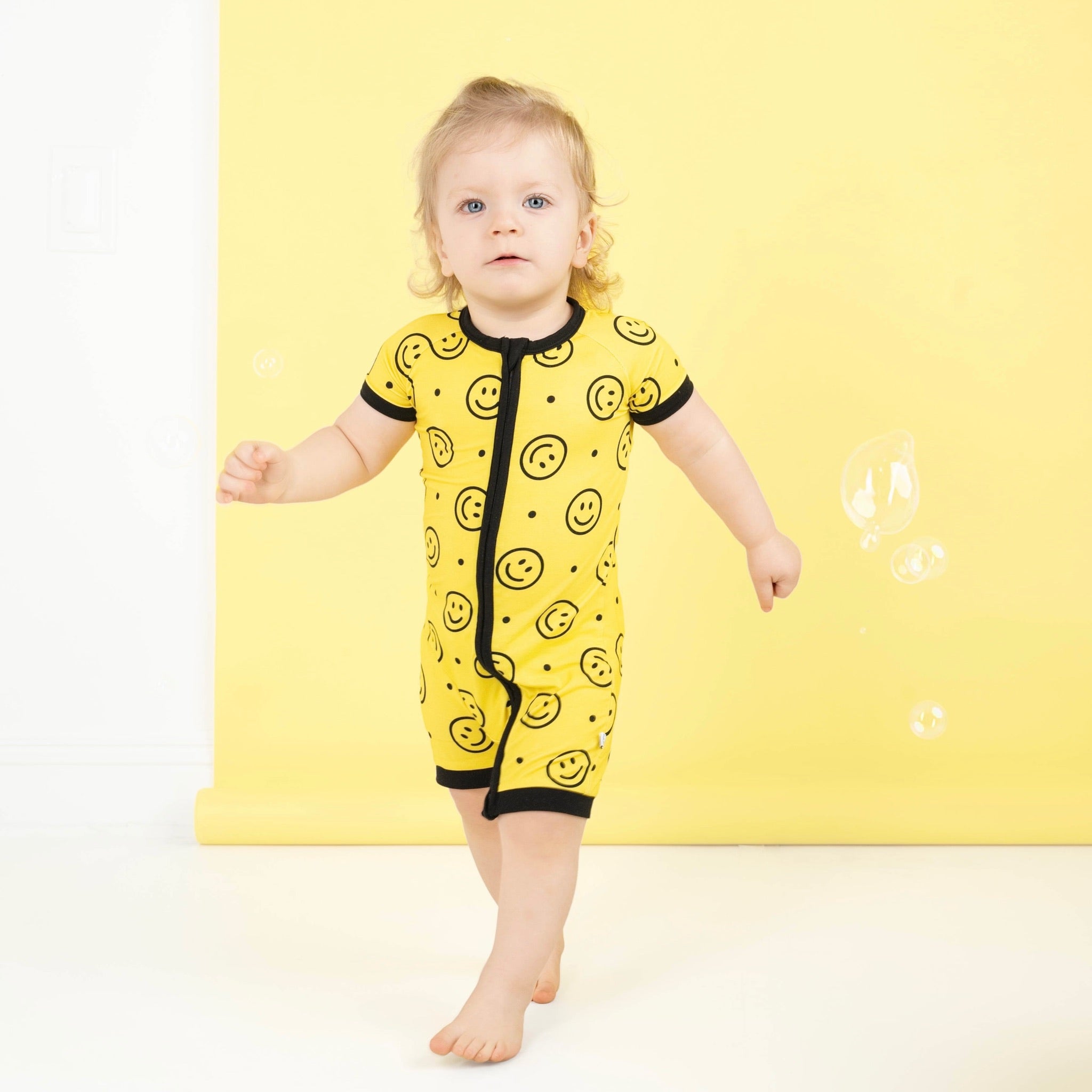 Happy Smiles | Bamboo Shorty Zipper Romper - Baby, Infant & Toddler