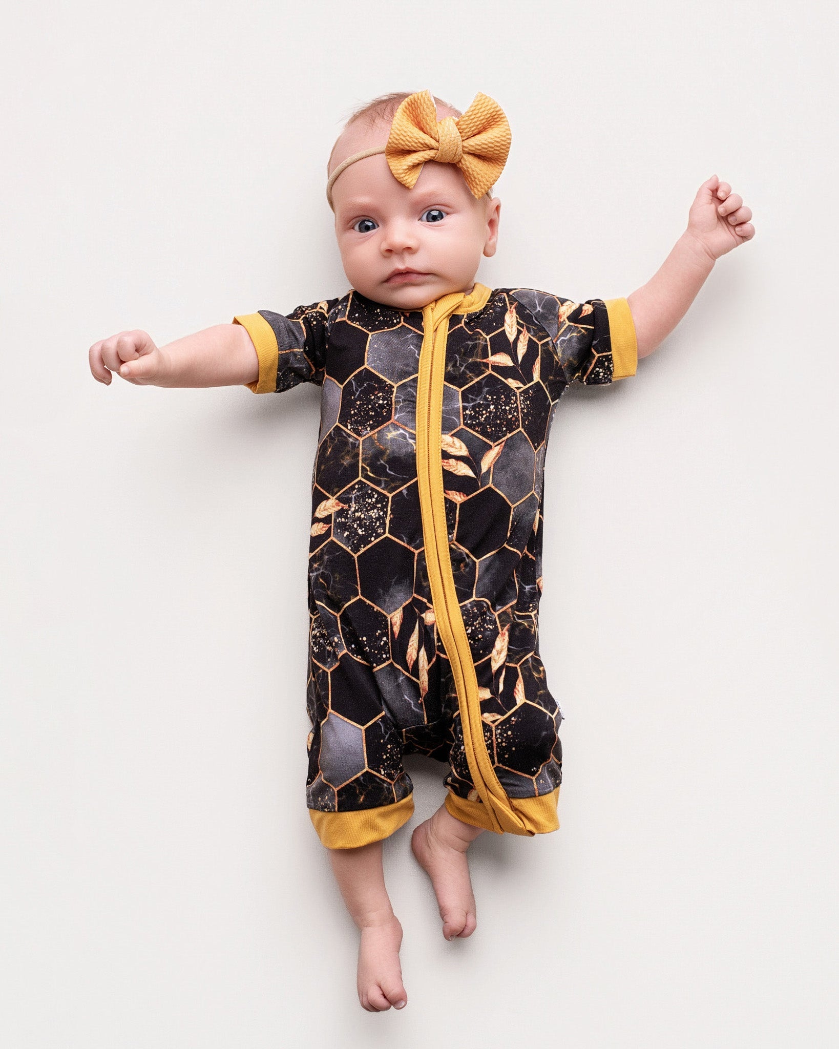 Midnight Honey | Bamboo Shorty Zipper Romper - Baby, Infant & Toddler