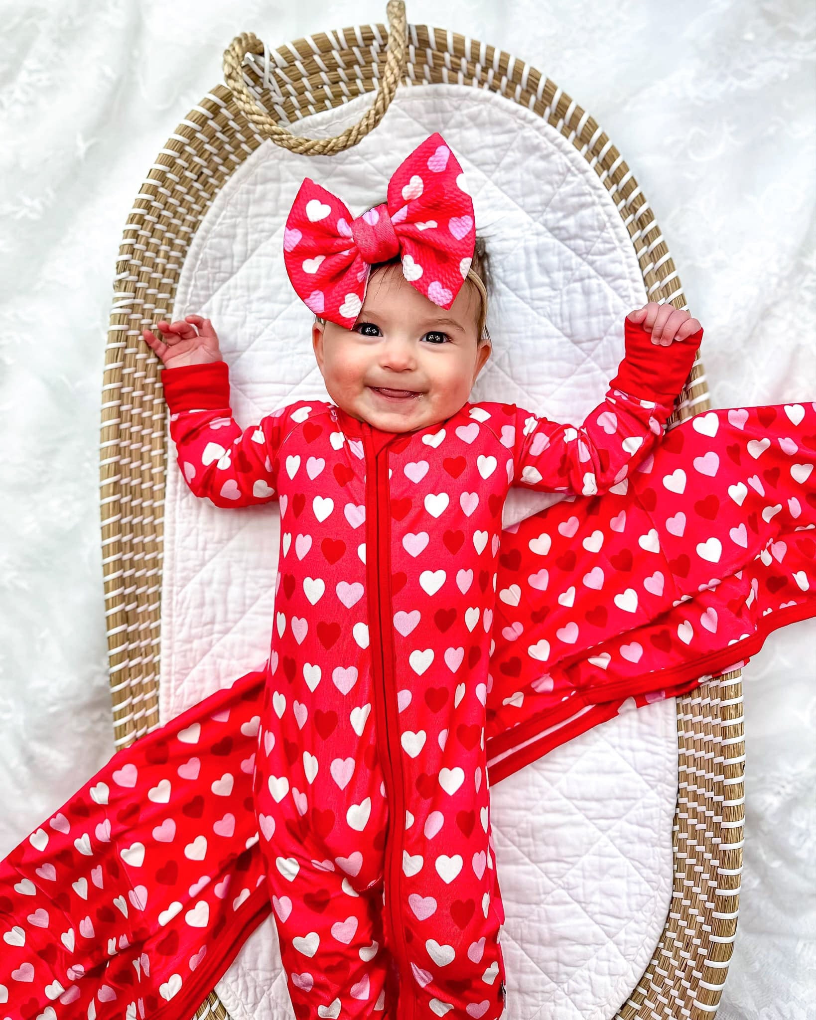 Sweet Little Hearts | Bamboo Swaddle Blanket