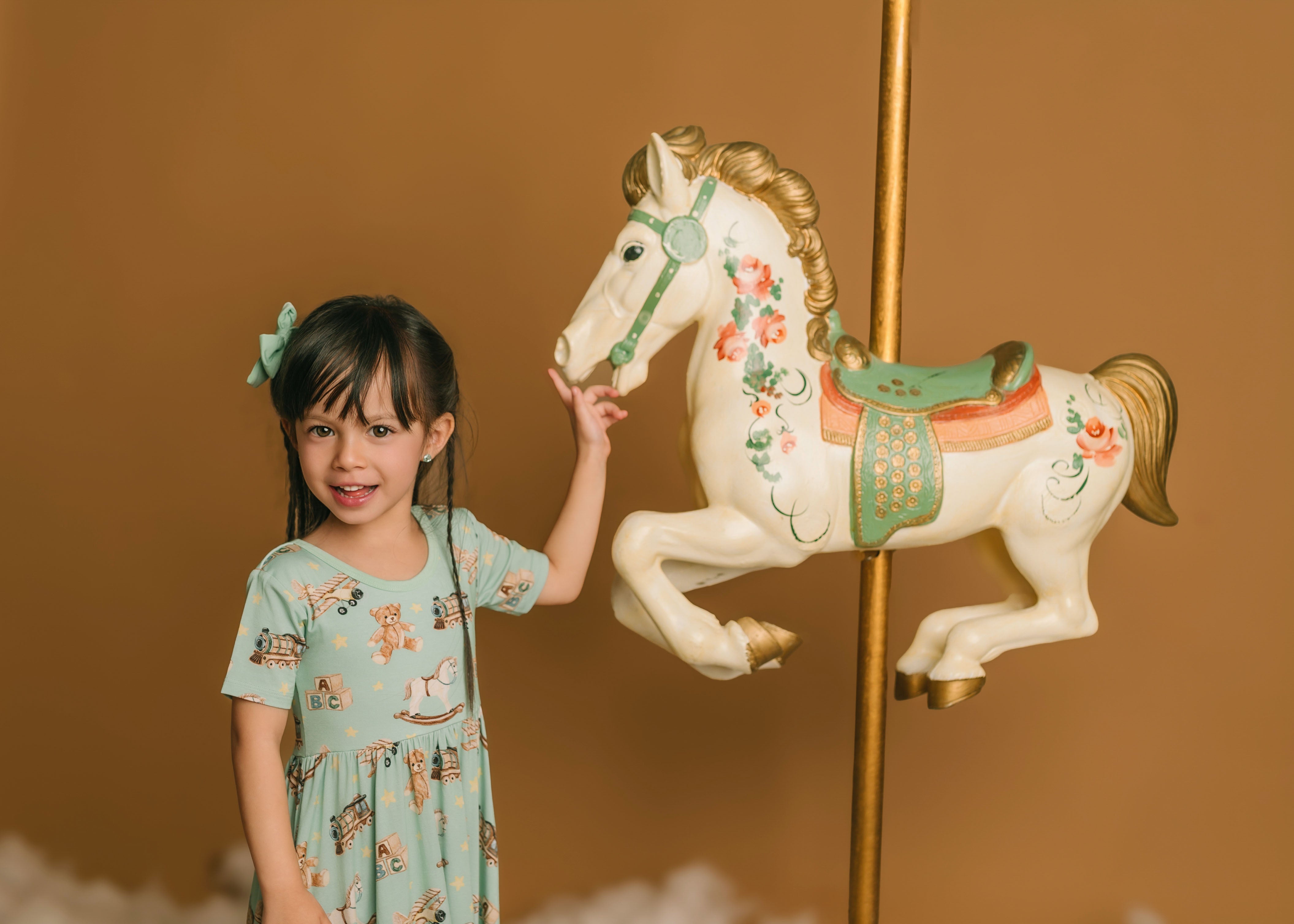 Vintage Toys | Toddler & Girls Bamboo Ruffle Twirl Dress