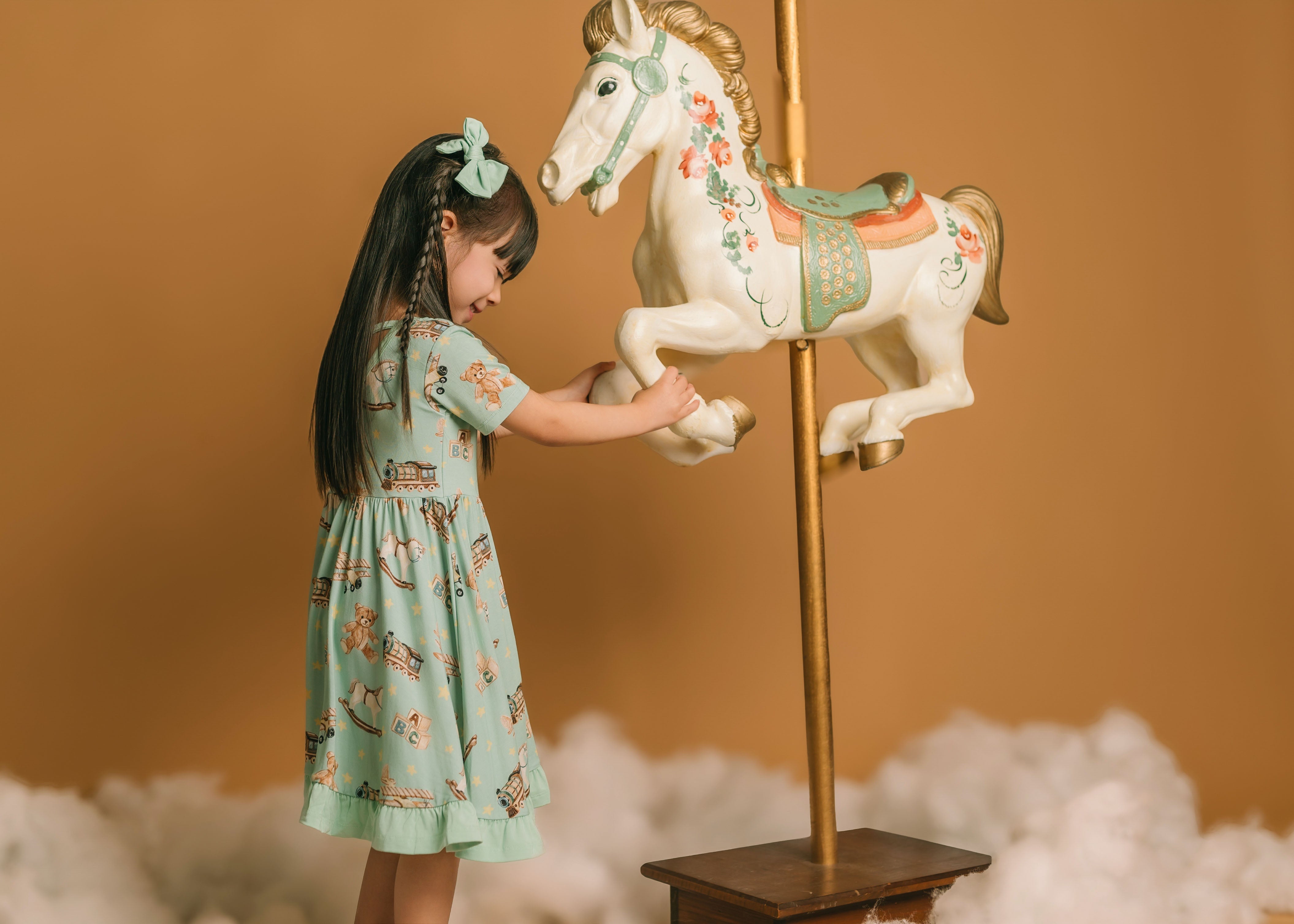 Vintage Toys | Toddler & Girls Bamboo Ruffle Twirl Dress