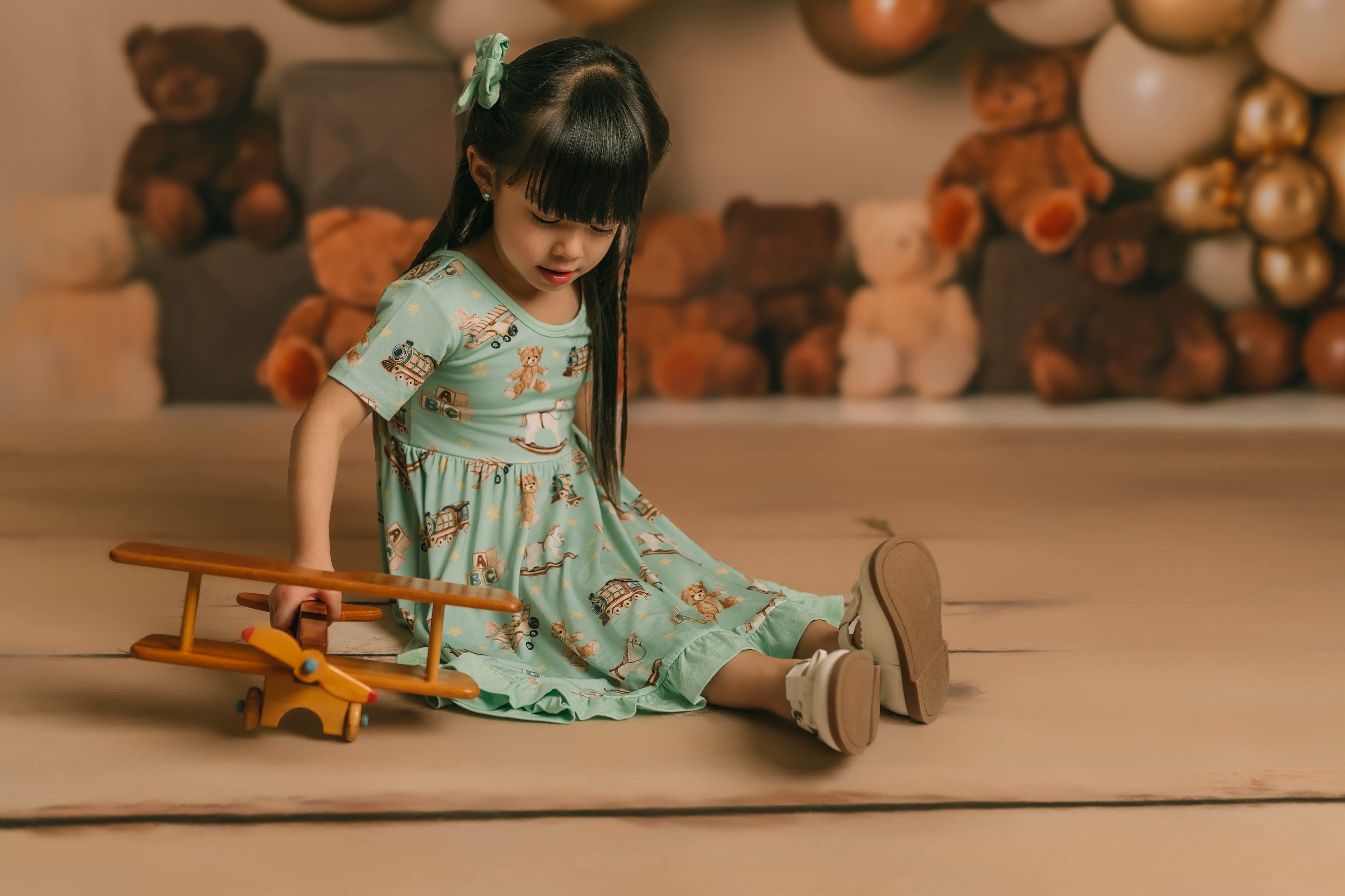 Vintage Toys | Toddler & Girls Bamboo Ruffle Twirl Dress