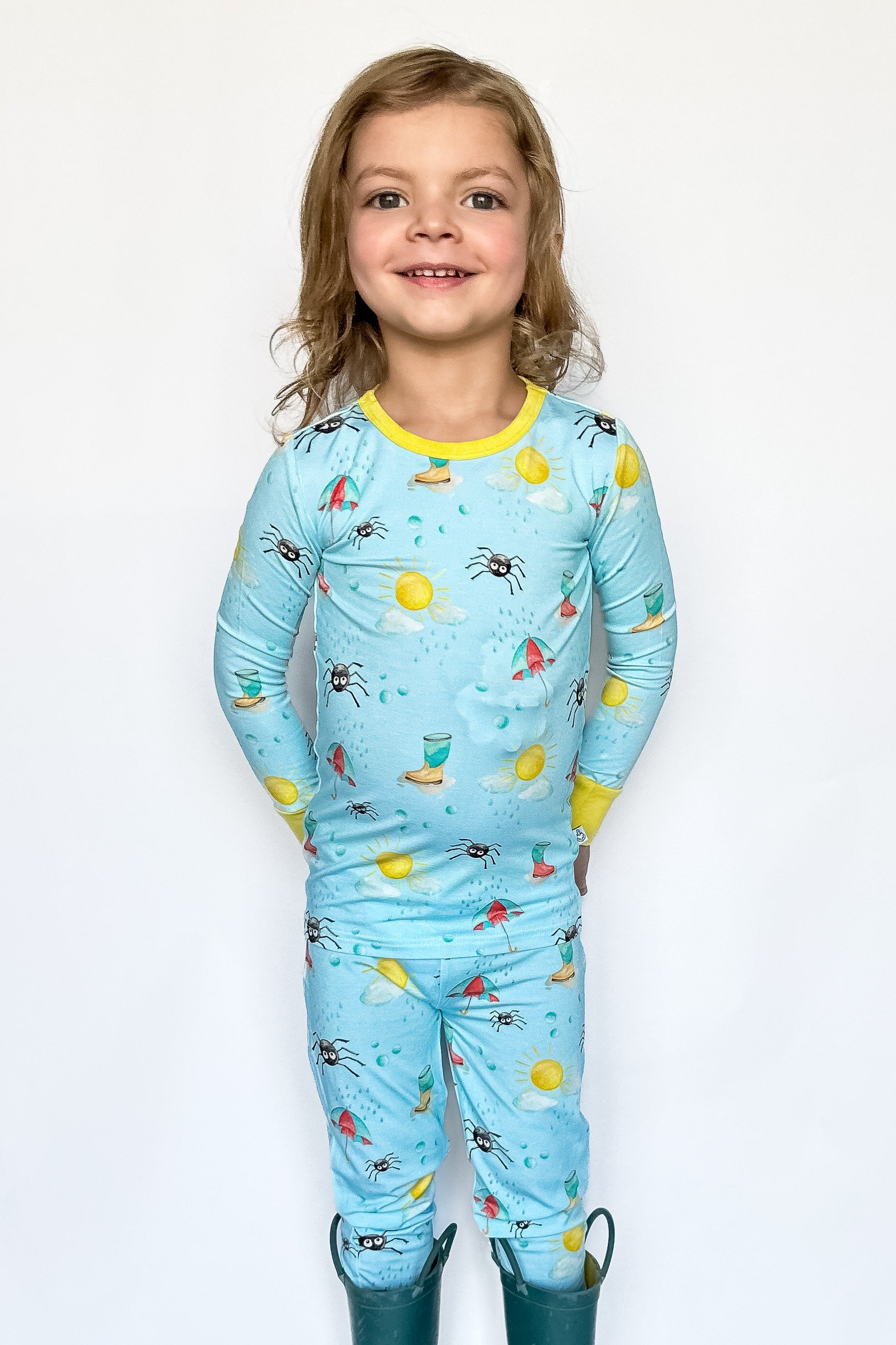Spring Showers | Two-piece Bamboo Long Sleeve Toddler & Kids Pajamas