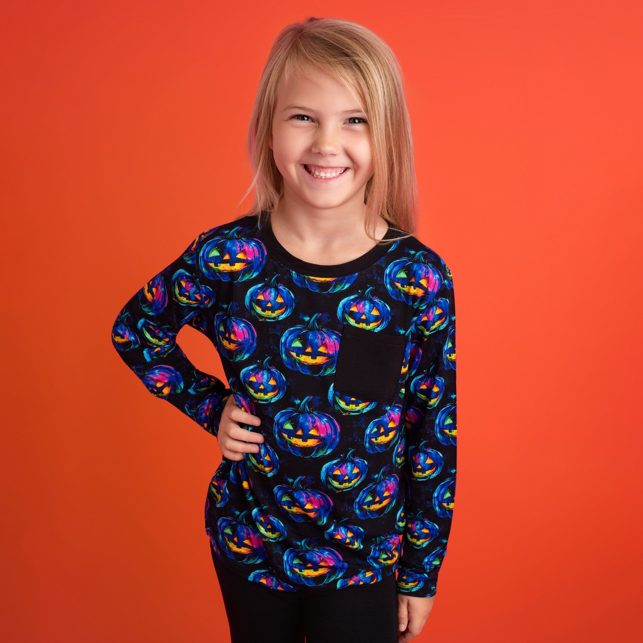 Halloween | Jack-o’-lanterns | Bamboo Toddler & Kids Pocket T-shirt