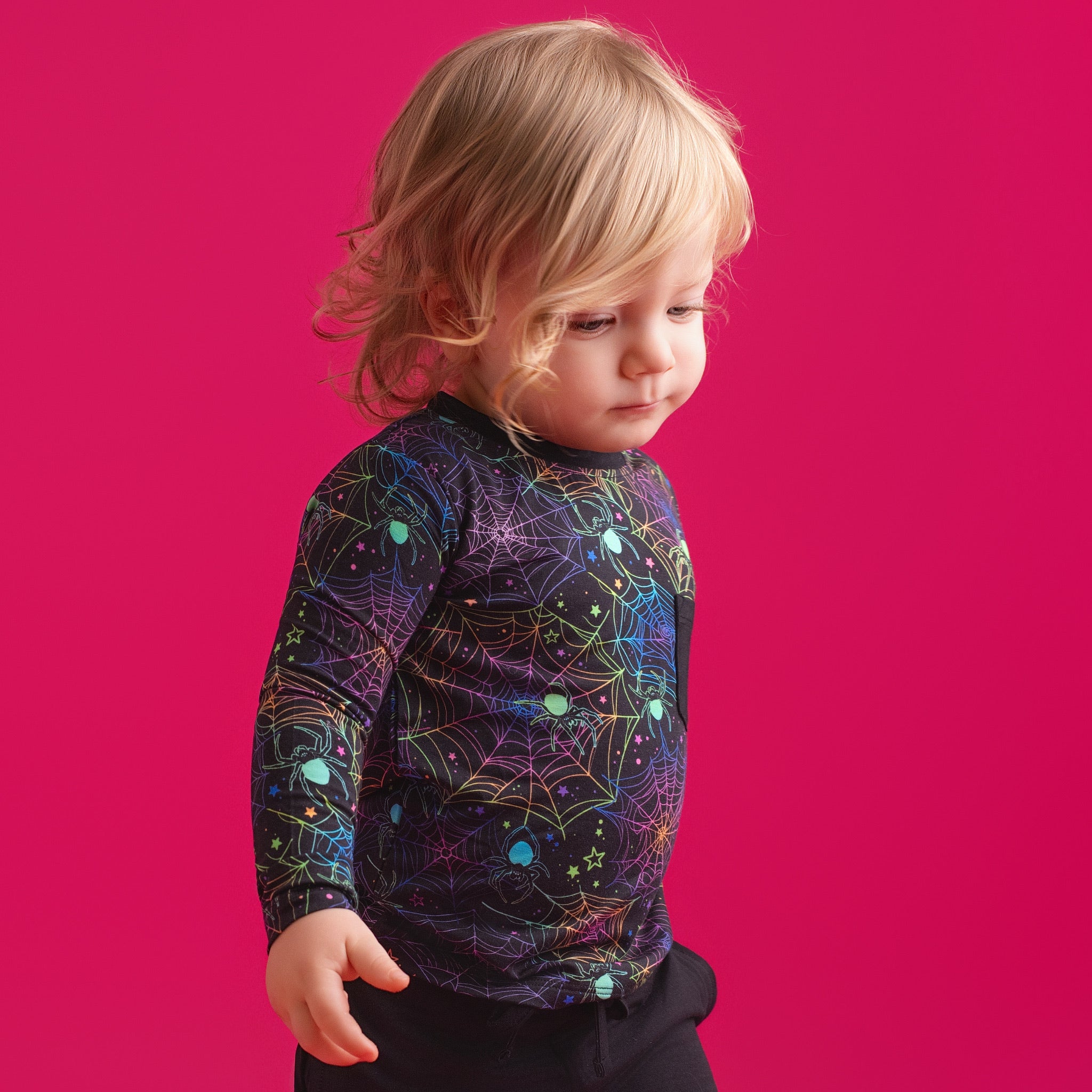 Halloween | Spooky Webs | Bamboo Toddler & Kids Pocket T-shirt