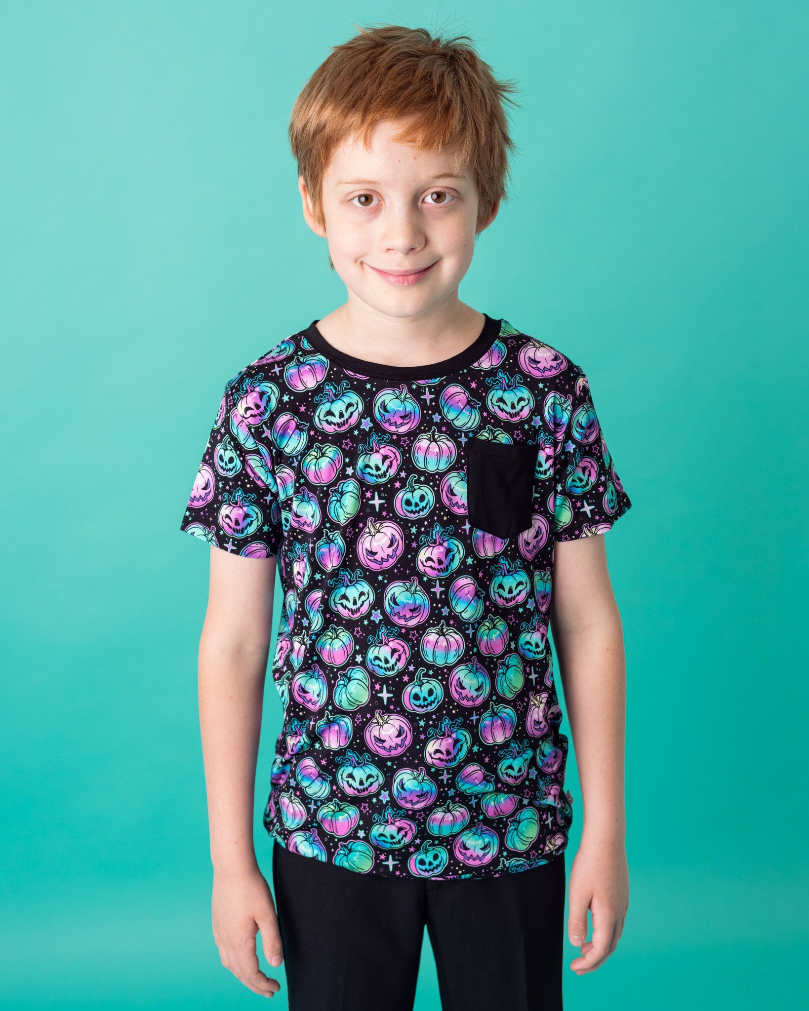 Halloween | Starlight Pumpkins | Bamboo Toddler & Kids Pocket T-shirt