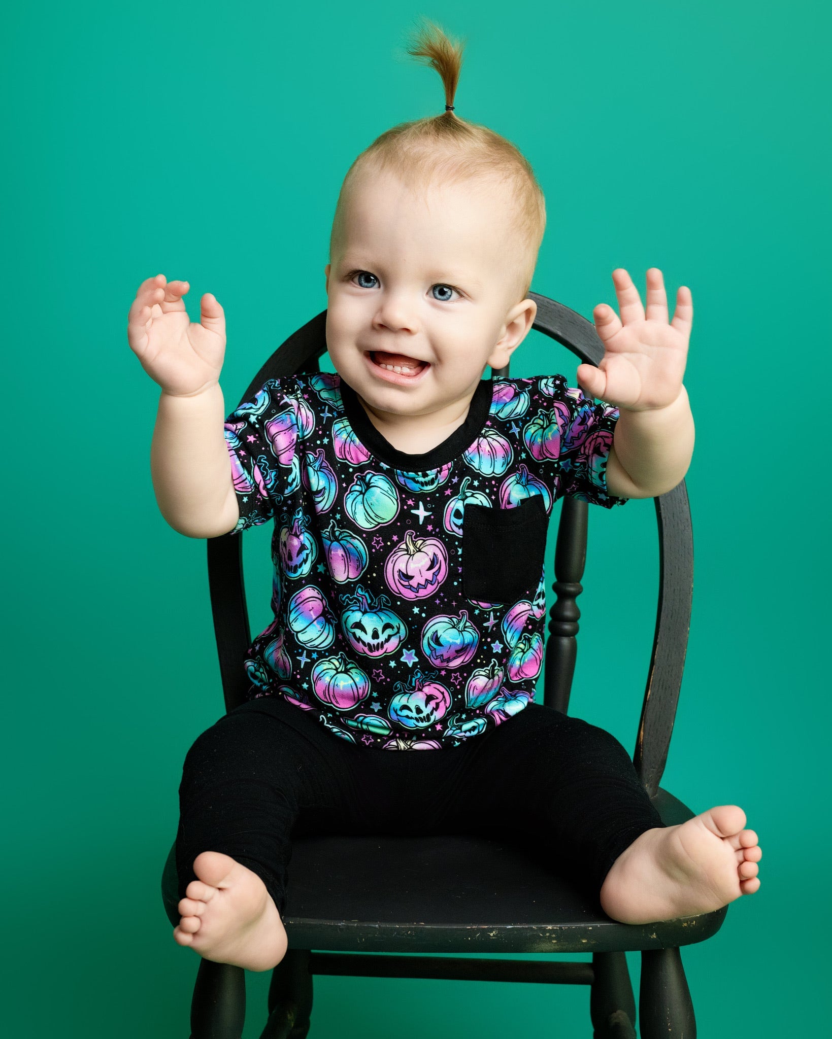 Halloween | Starlight Pumpkins | Bamboo Toddler & Kids Pocket T-shirt