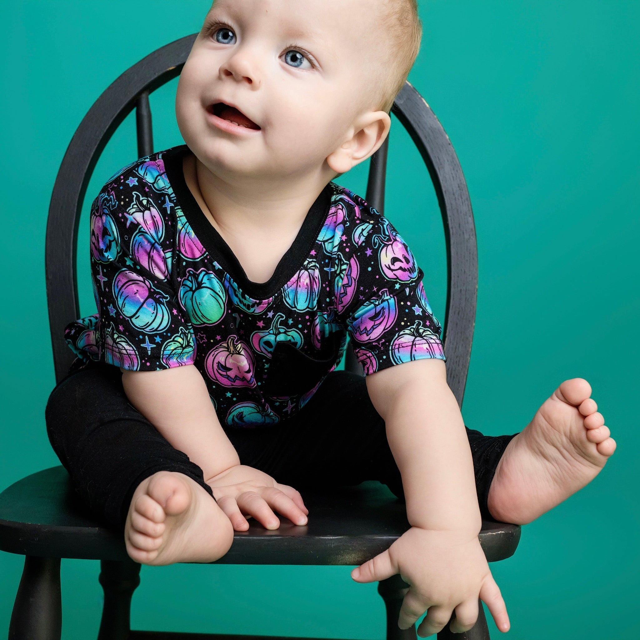 Halloween | Starlight Pumpkins | Bamboo Toddler & Kids Pocket T-shirt