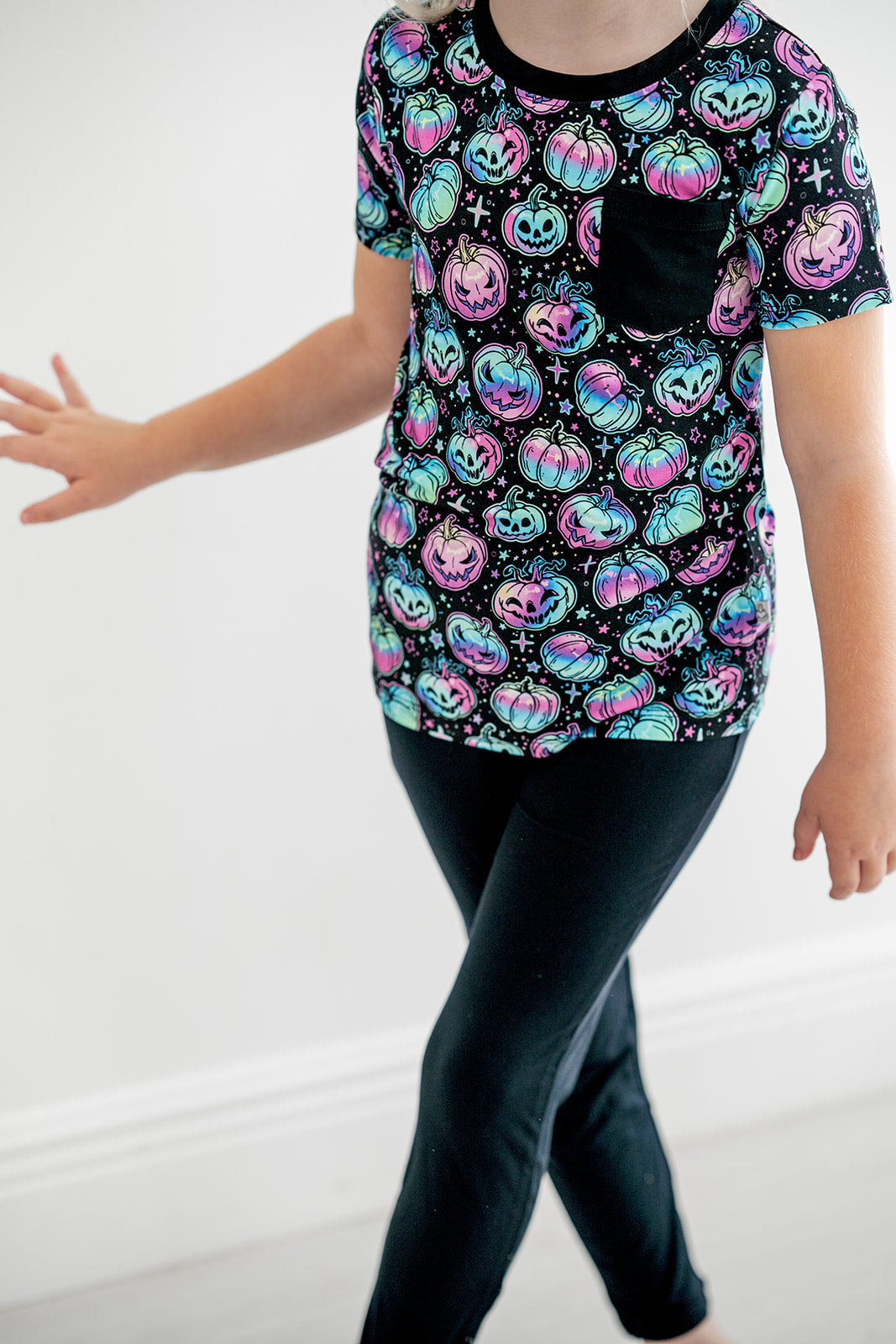 Halloween | Starlight Pumpkins | Bamboo Toddler & Kids Pocket T-shirt