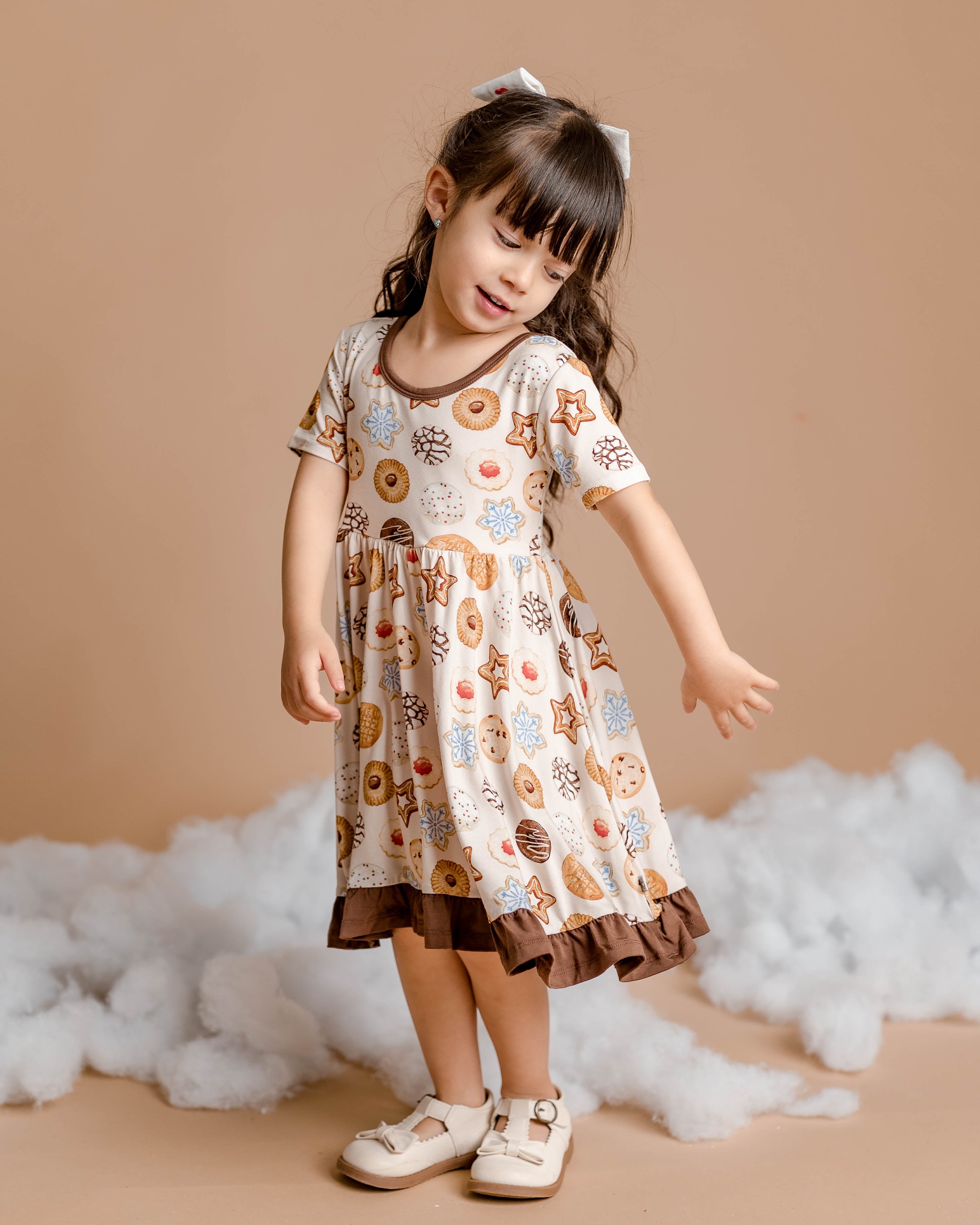 Cookie Swap | Toddler & Girls Bamboo Ruffle Twirl Dress
