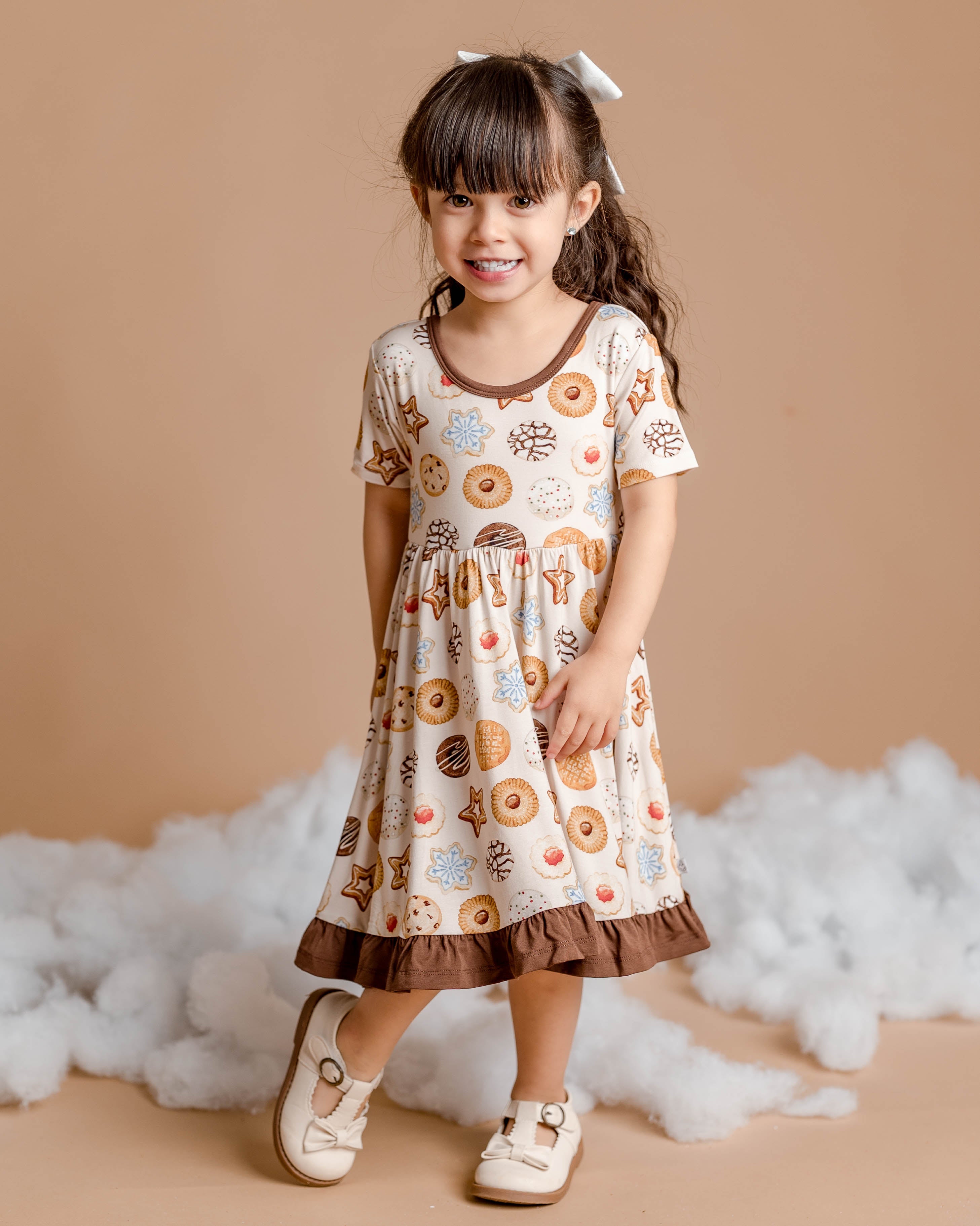 Cookie Swap | Toddler & Girls Bamboo Ruffle Twirl Dress