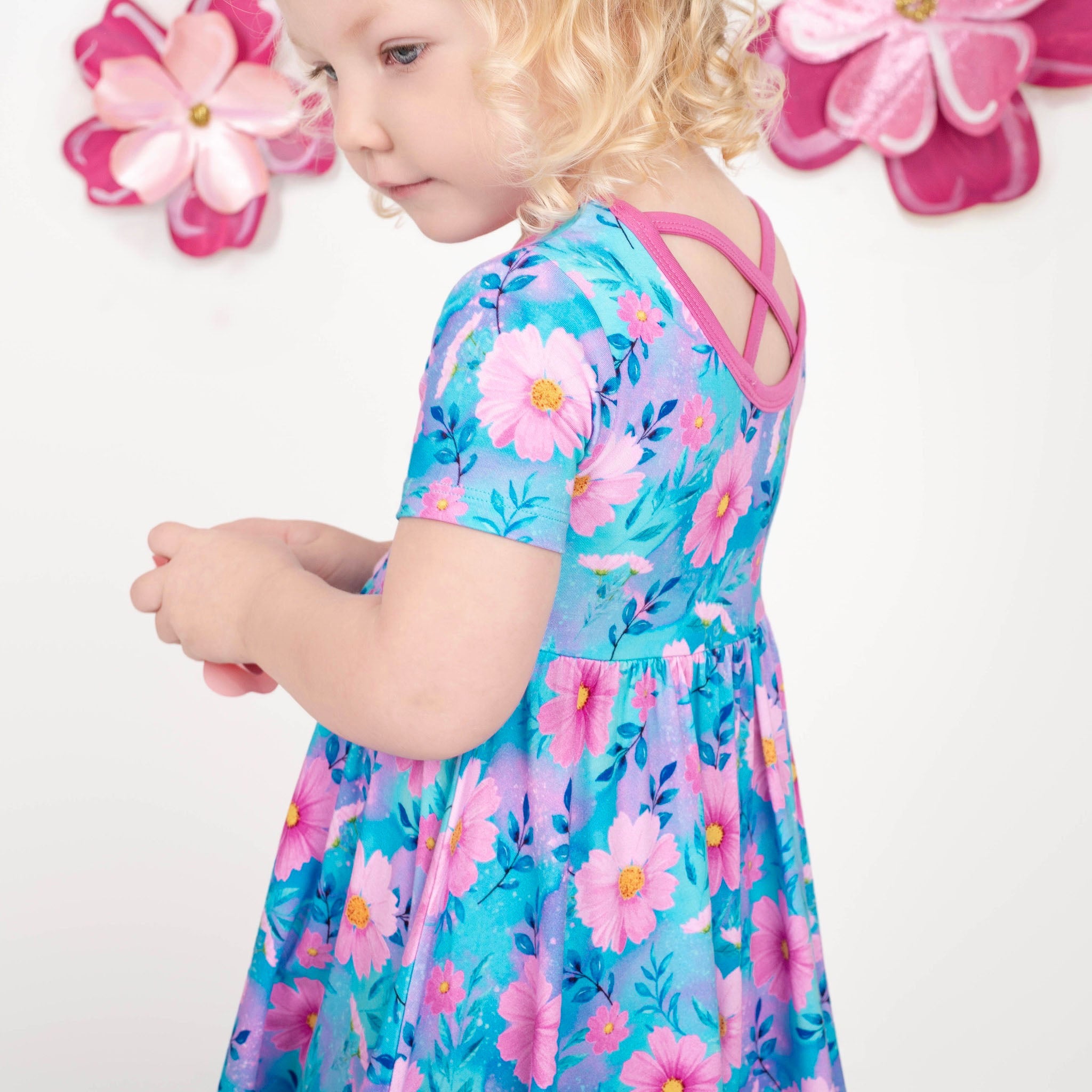 Dreamy Cosmos | Toddler & Girls Bamboo Ruffle Twirl Dress & Shorts