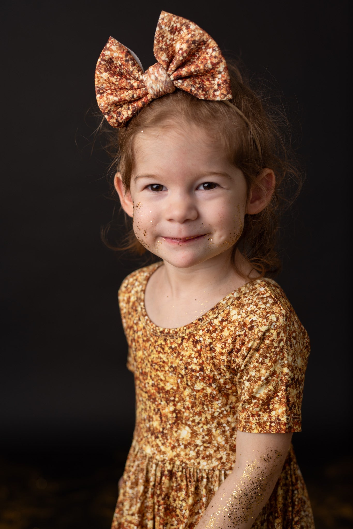 Gold Shimmer | Toddler Girl Nylon Bow