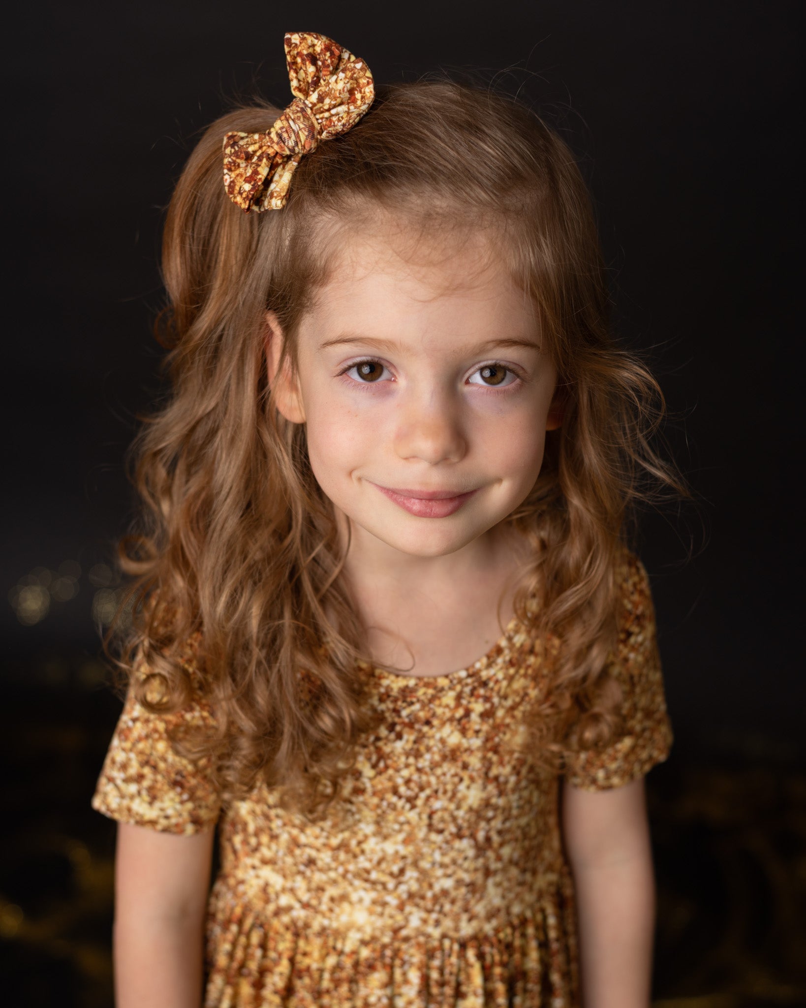 Gold Shimmer | Toddler Bamboo Clip On Bow
