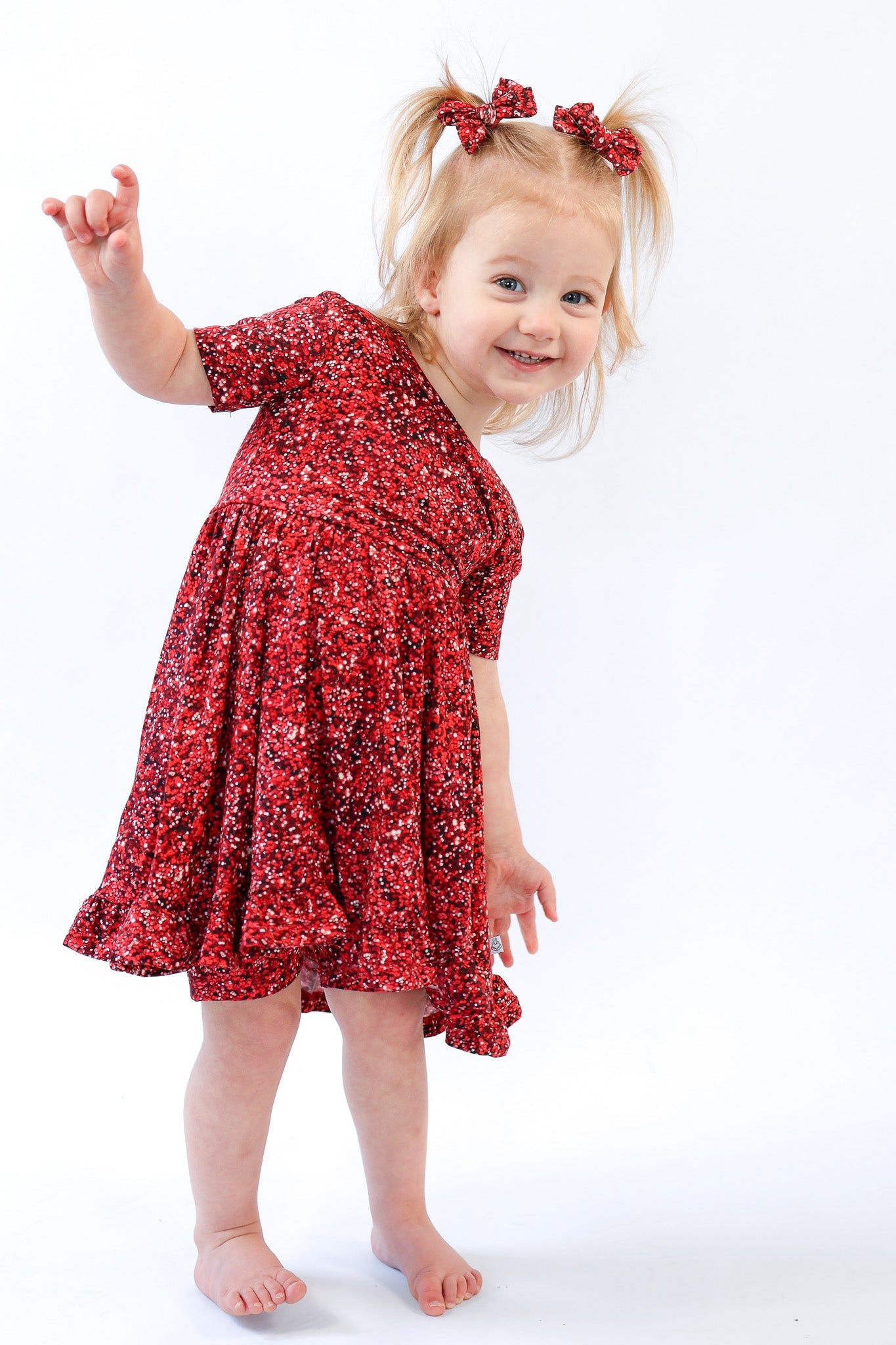 Ruby Shimmer | Toddler & Girls Bamboo Ruffle Twirl Dress & Shorts
