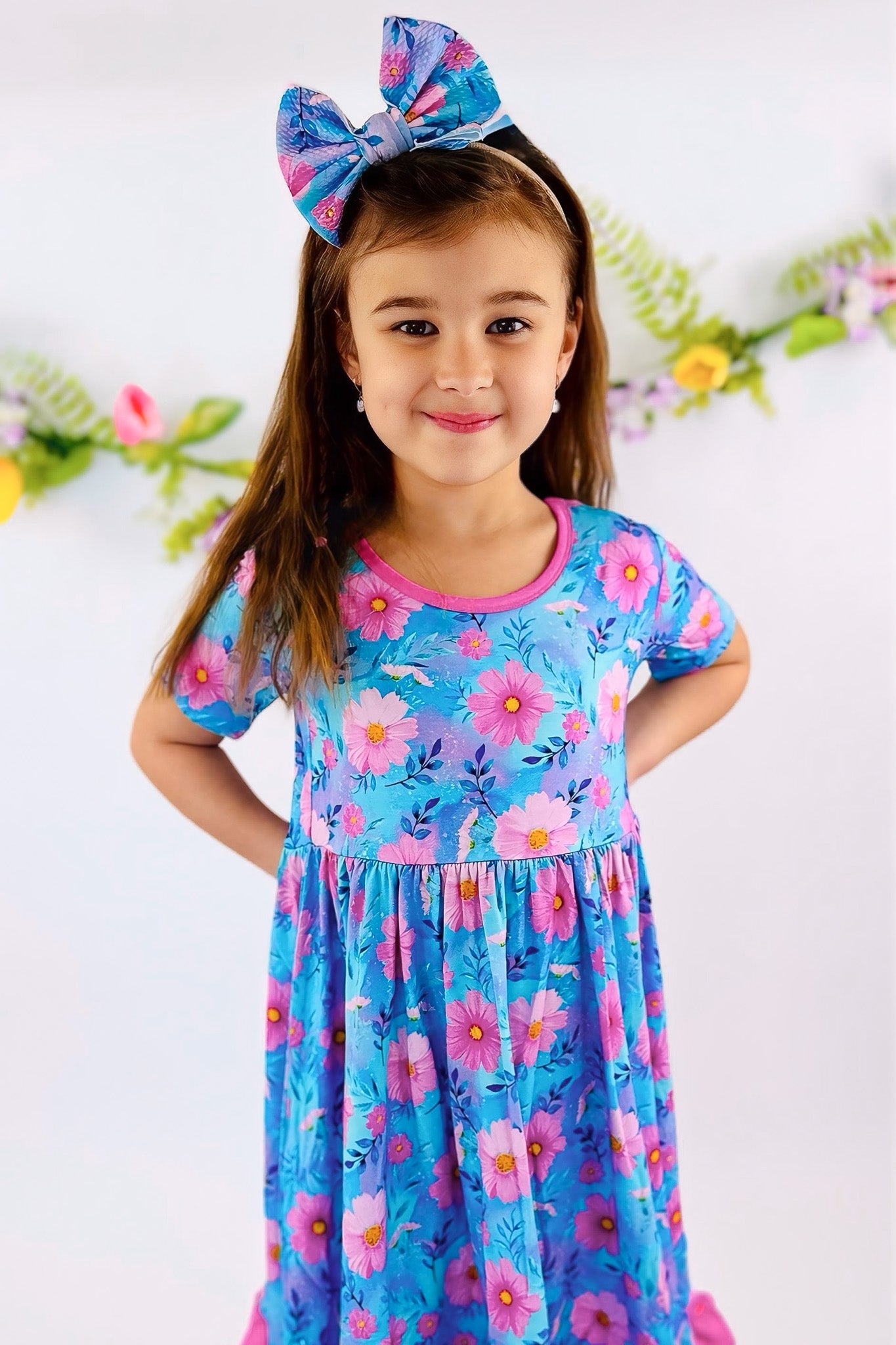 Dreamy Cosmos | Toddler & Girls Bamboo Ruffle Twirl Dress & Shorts