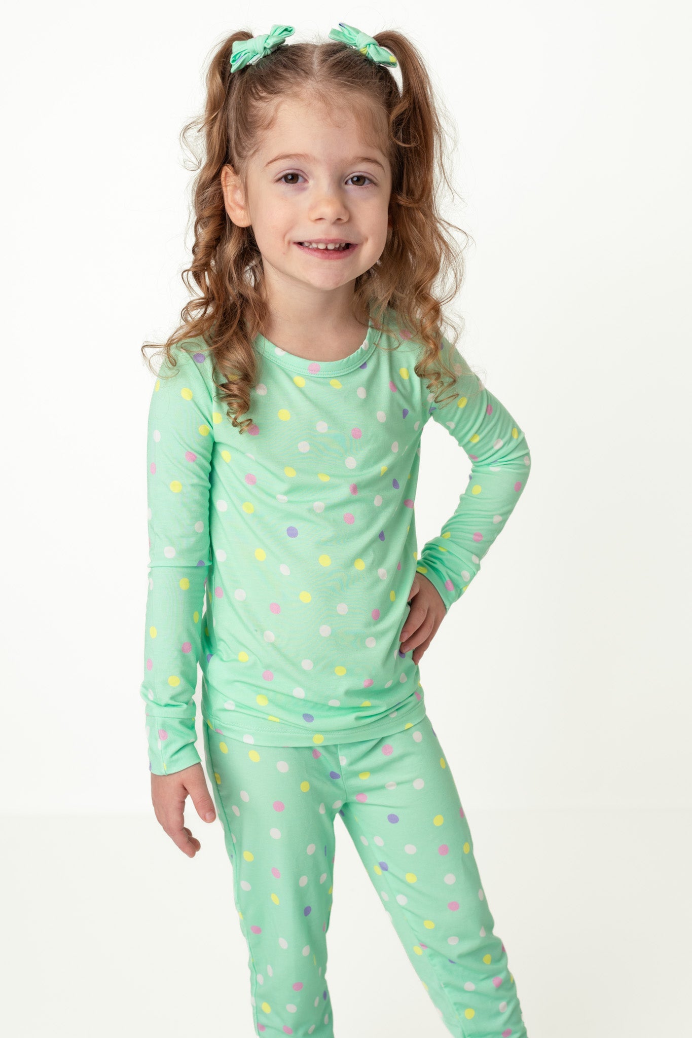 Pastel Dots | Two-piece Bamboo Long Sleeve Toddler & Kids Pajamas