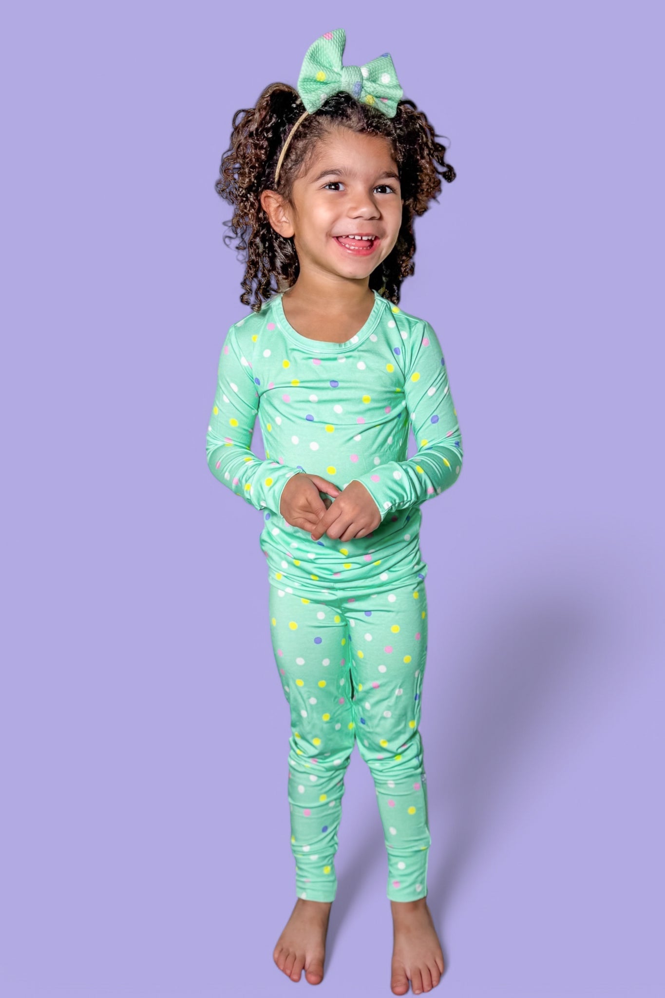 Pastel Dots | Two-piece Bamboo Long Sleeve Toddler & Kids Pajamas