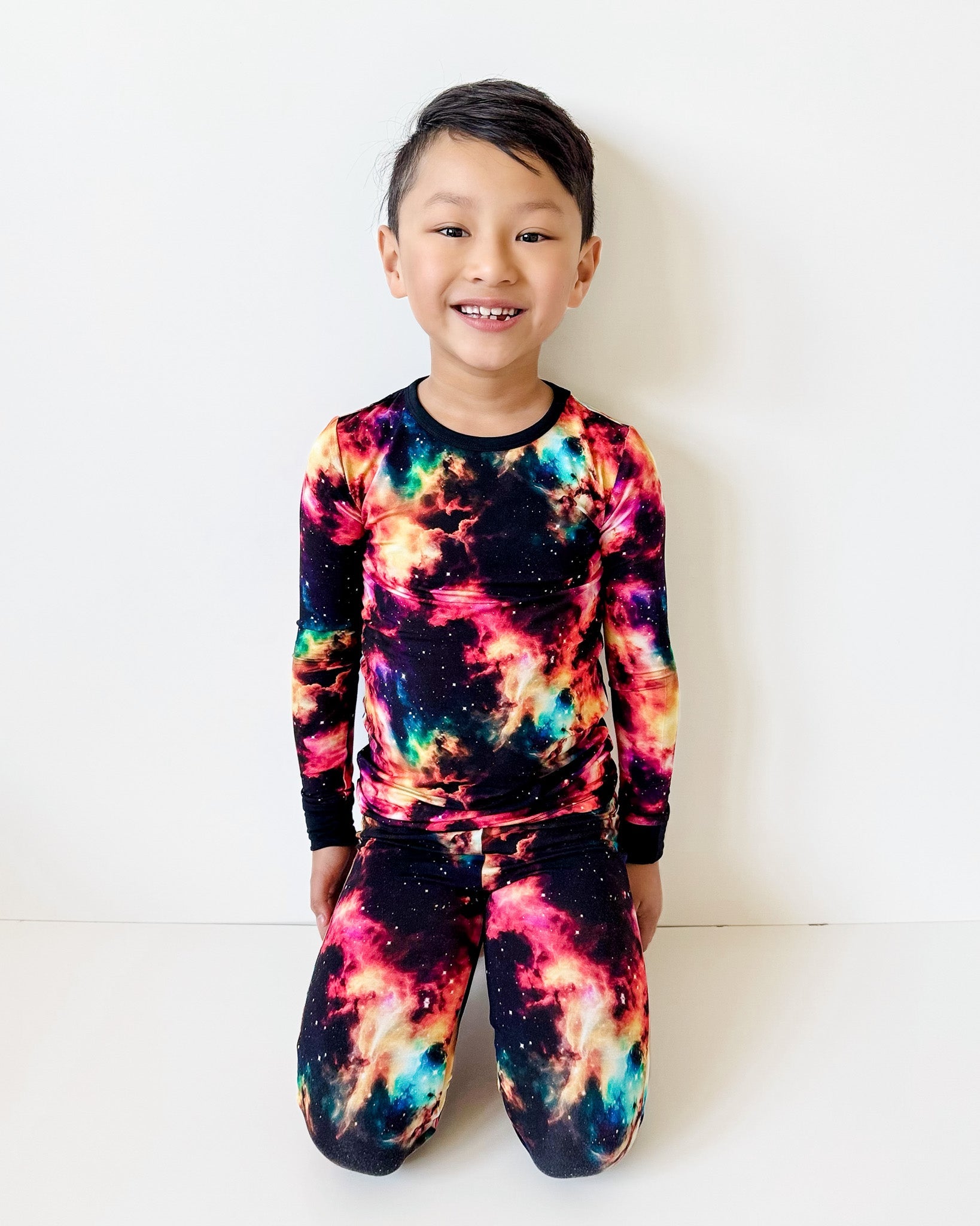 Cosmic Nebula | Two-piece Bamboo Long Sleeve Toddler & Kids Pajamas