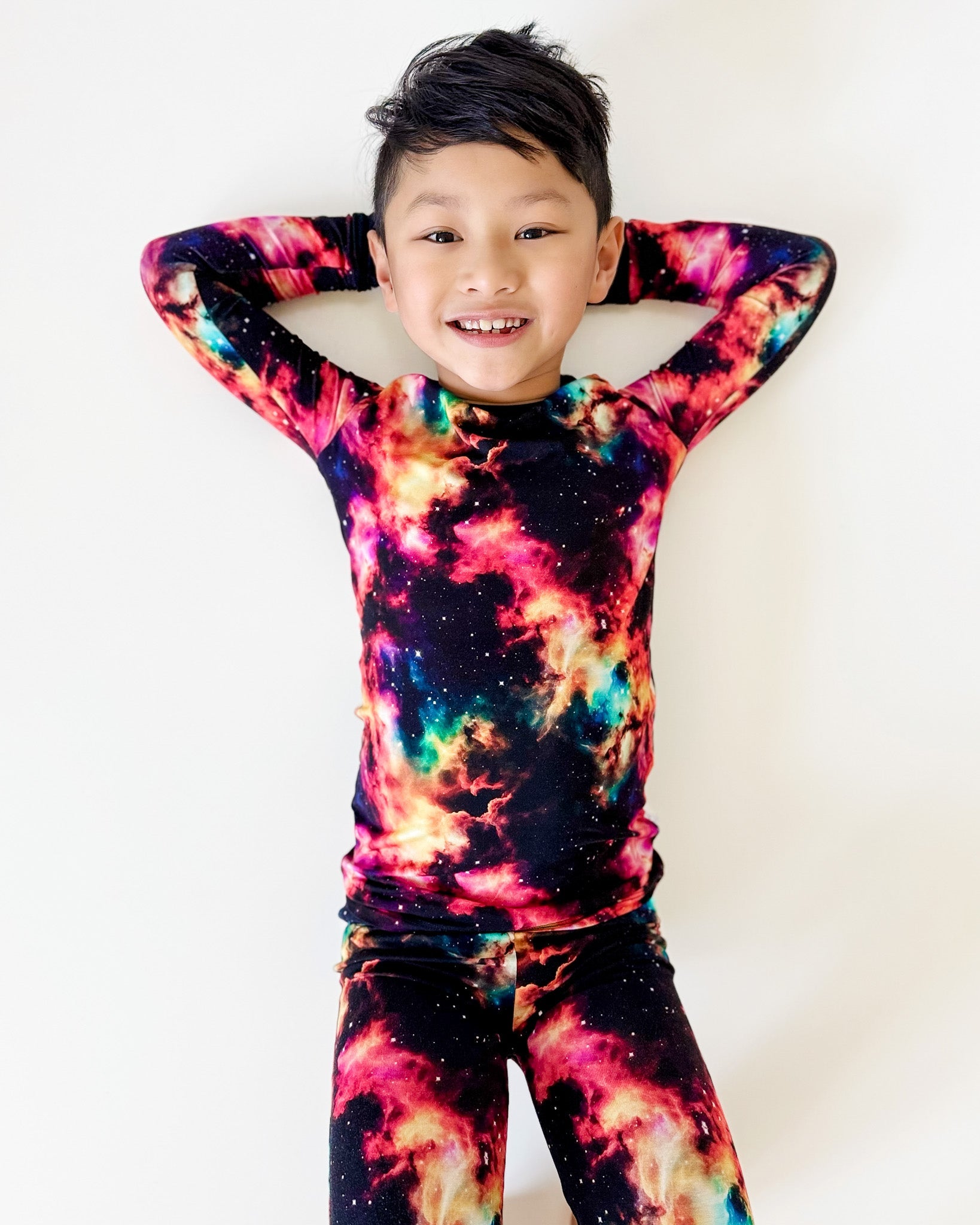 Cosmic Nebula | Two-piece Bamboo Long Sleeve Toddler & Kids Pajamas