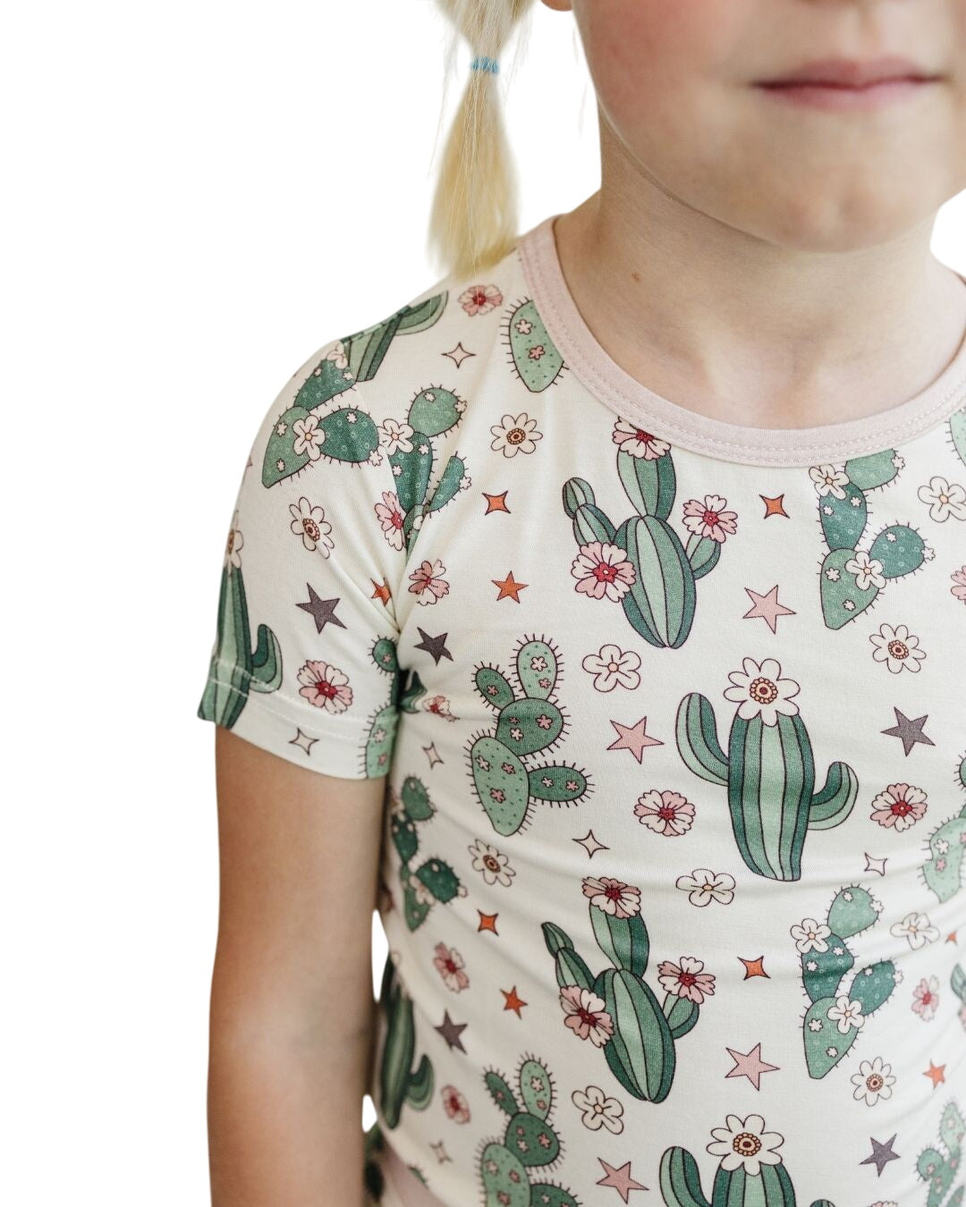 Bamboo Two Piece Shorts Set | Cactus Flowers