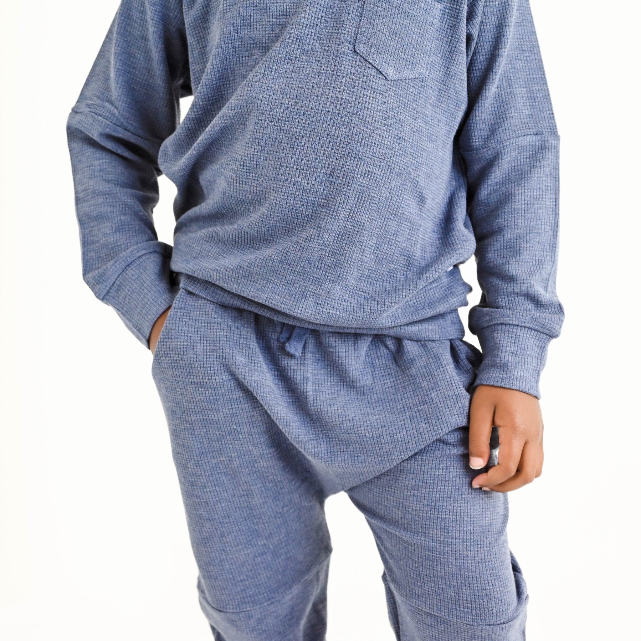 Bamboo Waffle Kids' Jogger Set-line Dry Only