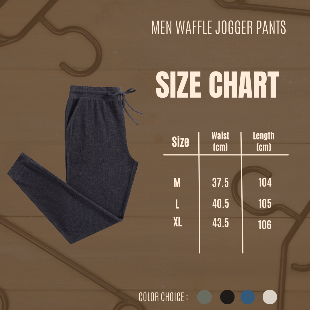 Bamboo Waffle Men's Jogger Pants-line Dry Only